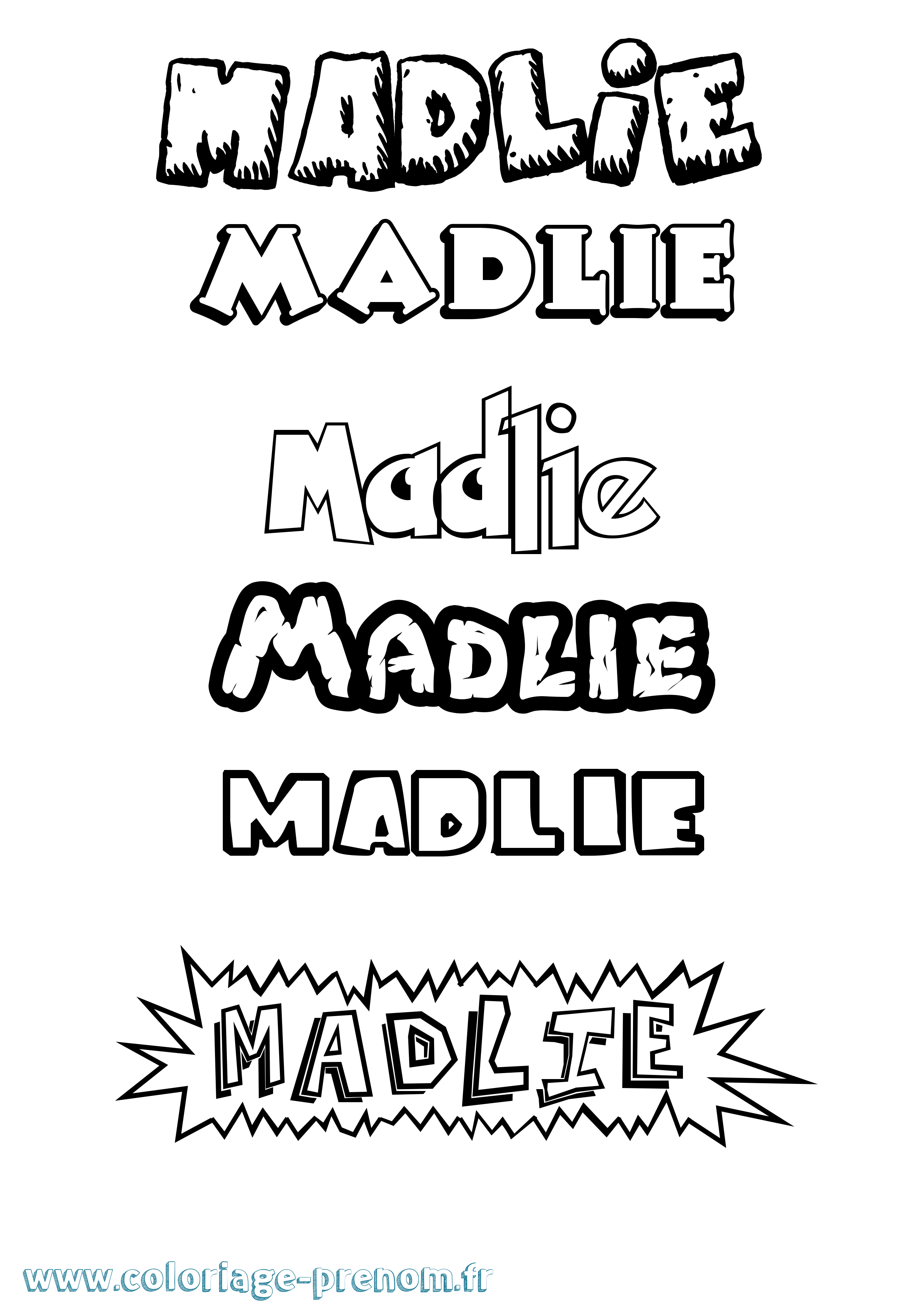 Coloriage Madlie Dessin Animé Coloriage prénom Madlie Dessin Animé