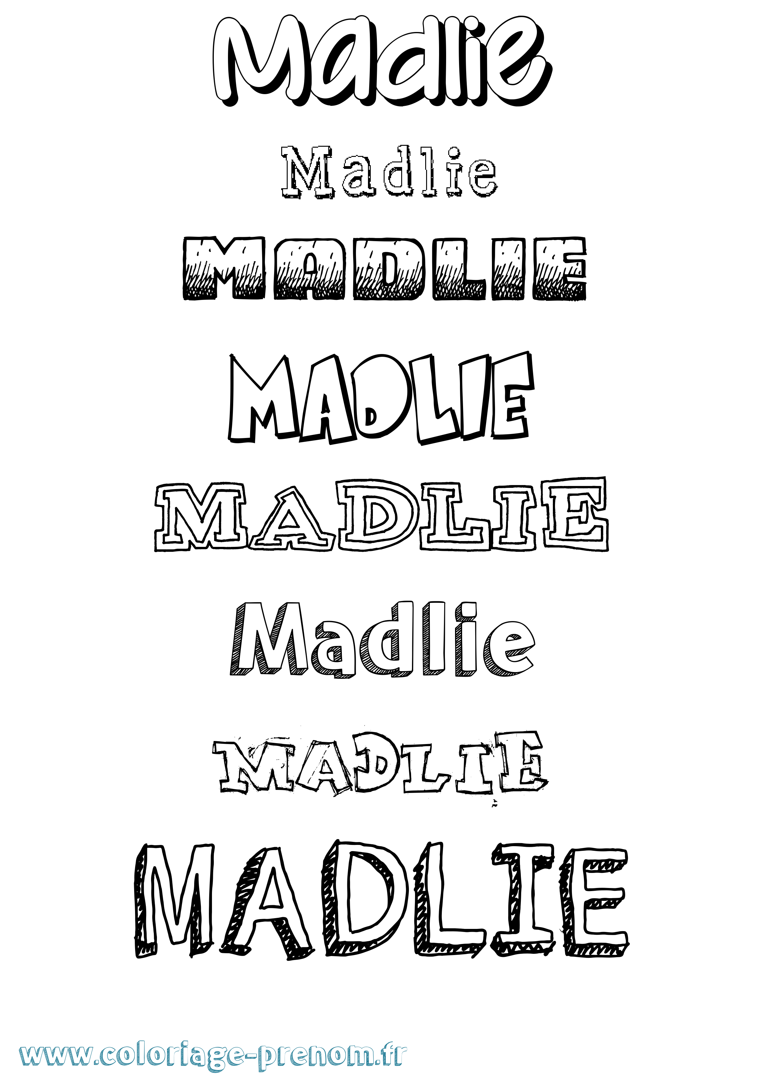 Coloriage Madlie Dessiné Coloriage prénom Madlie Dessiné
