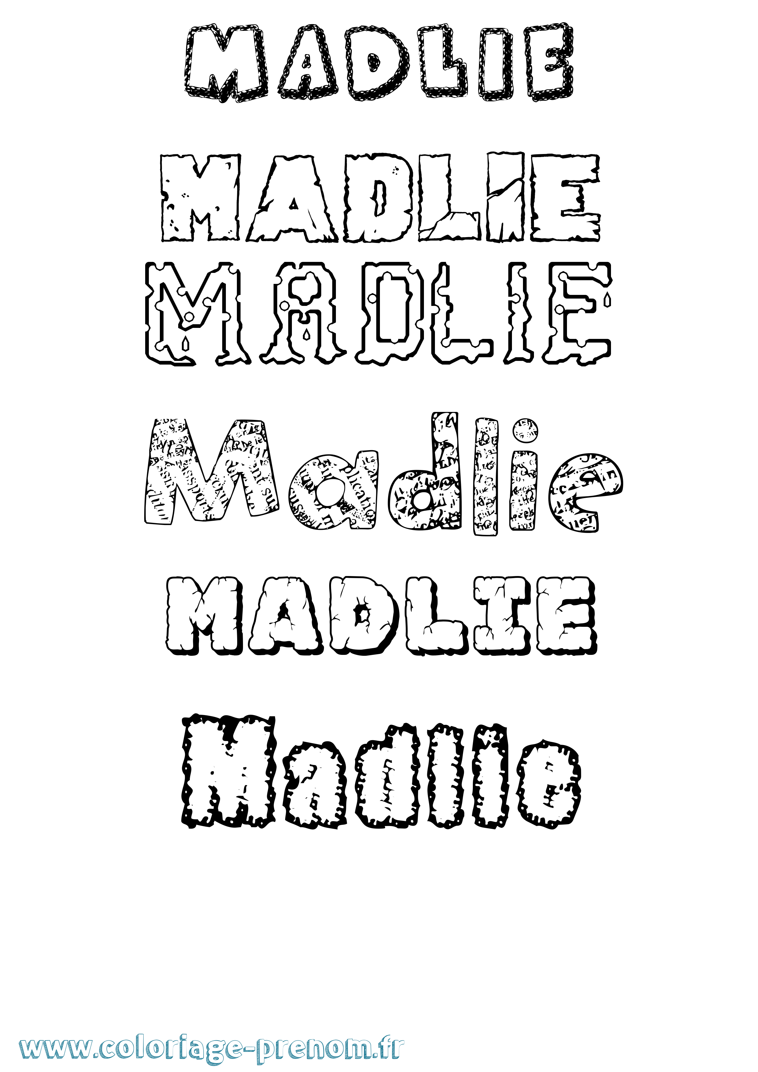 Coloriage Madlie Destructuré Coloriage prénom Madlie Destructuré