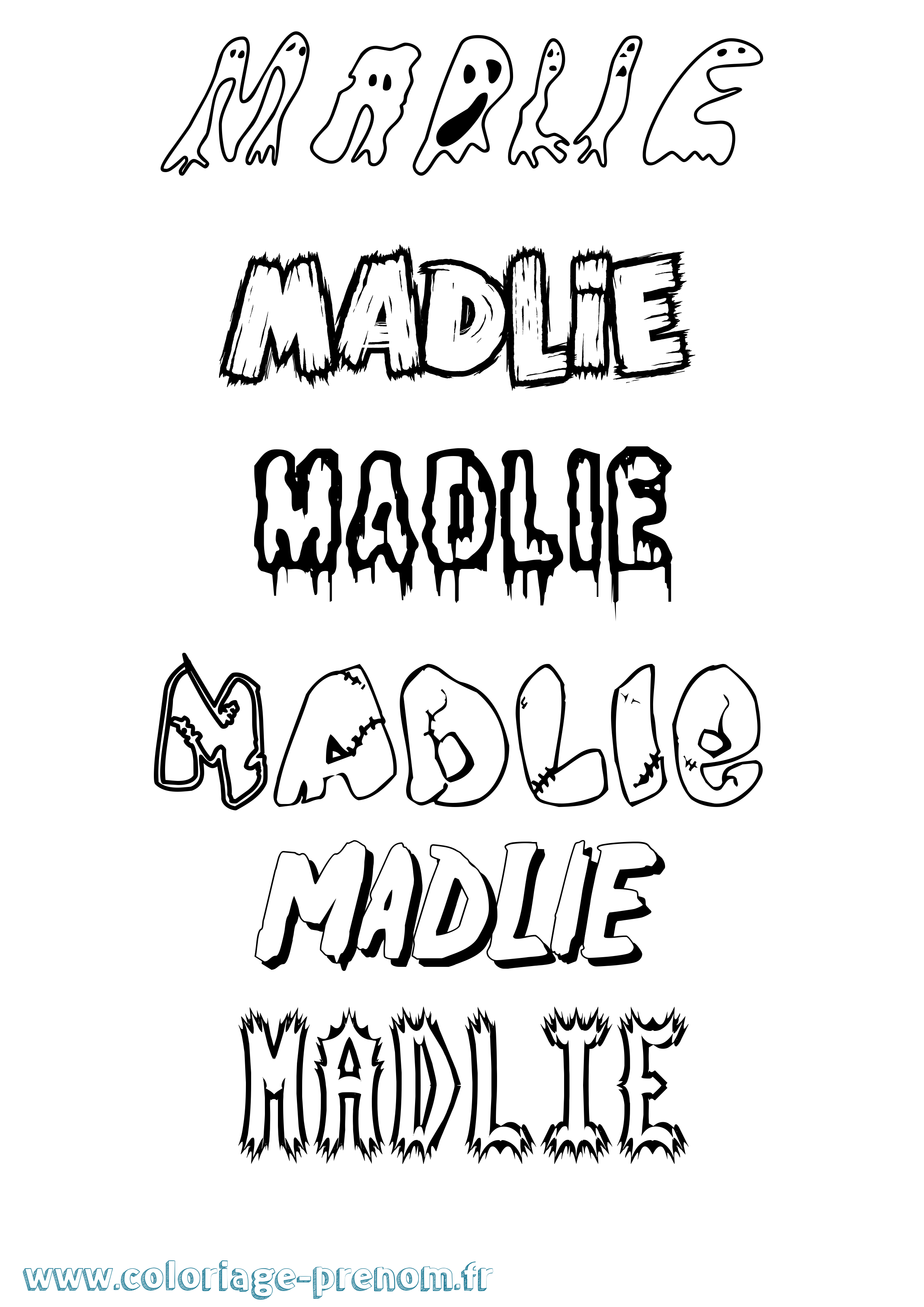 Coloriage Madlie Frisson Coloriage prénom Madlie Frisson