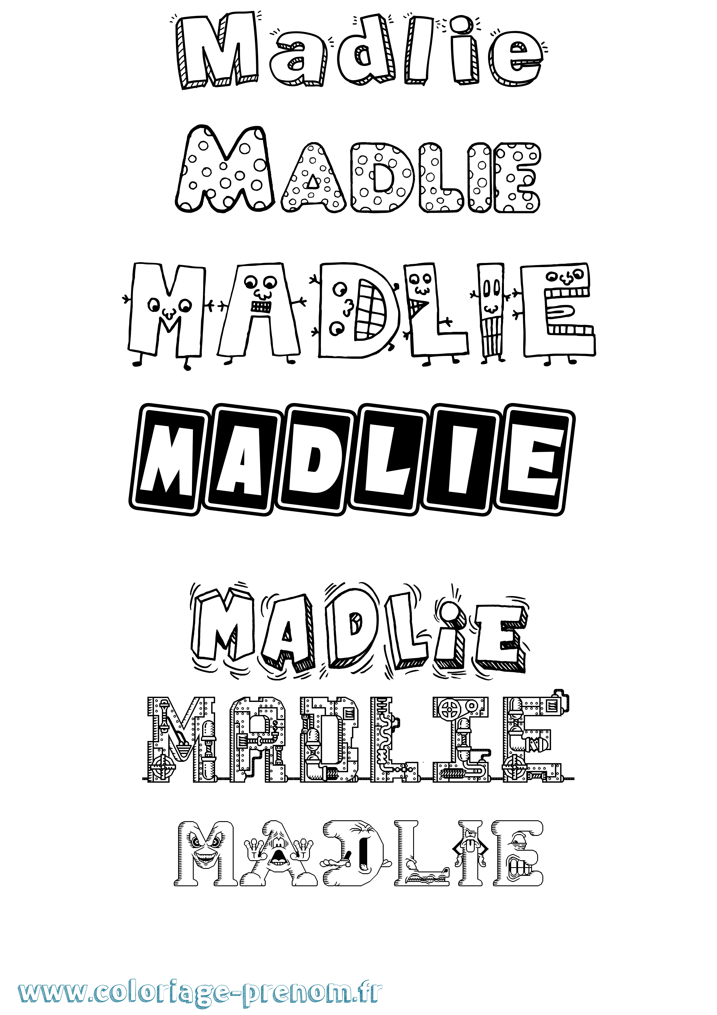 Coloriage Madlie Fun Coloriage prénom Madlie Fun