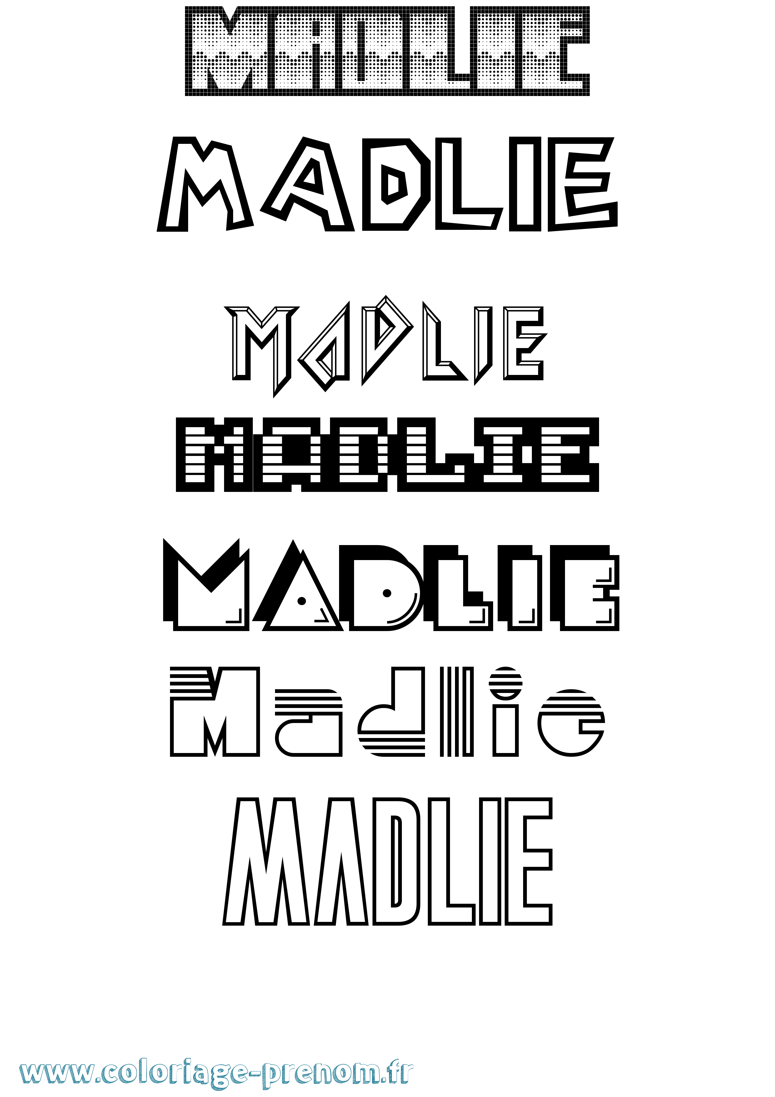 Coloriage Madlie Jeux Vidéos Coloriage prénom Madlie Jeux Vidéos
