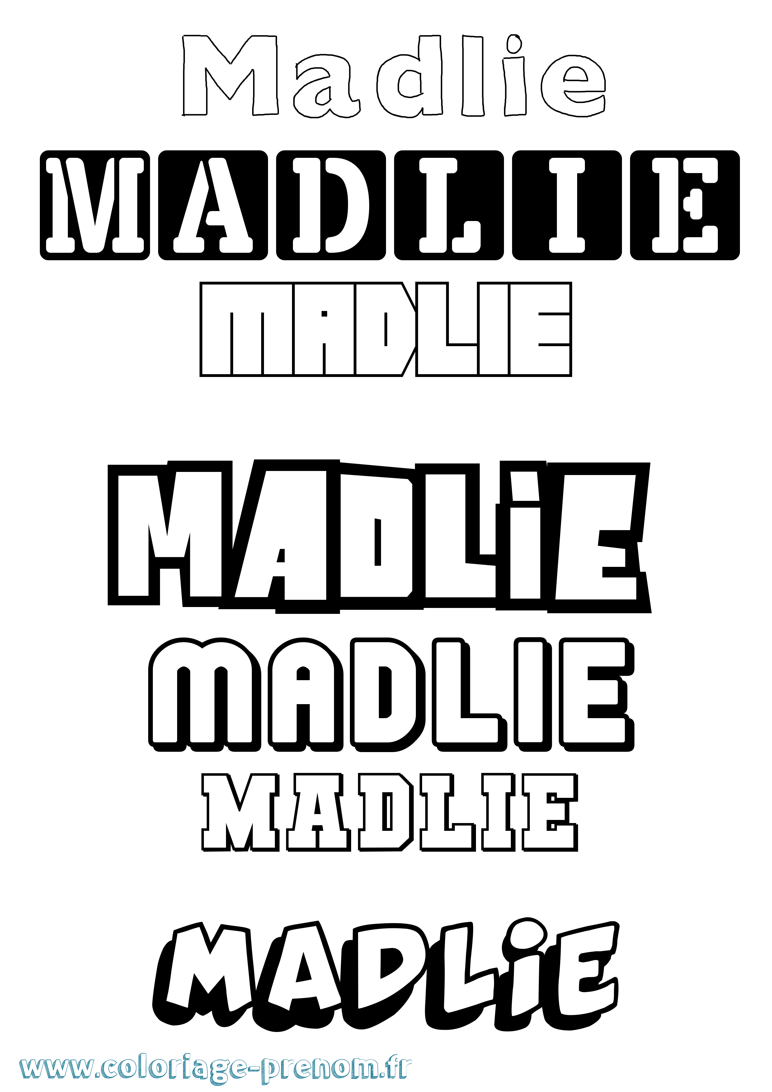 Coloriage Madlie Simple Coloriage prénom Madlie Simple