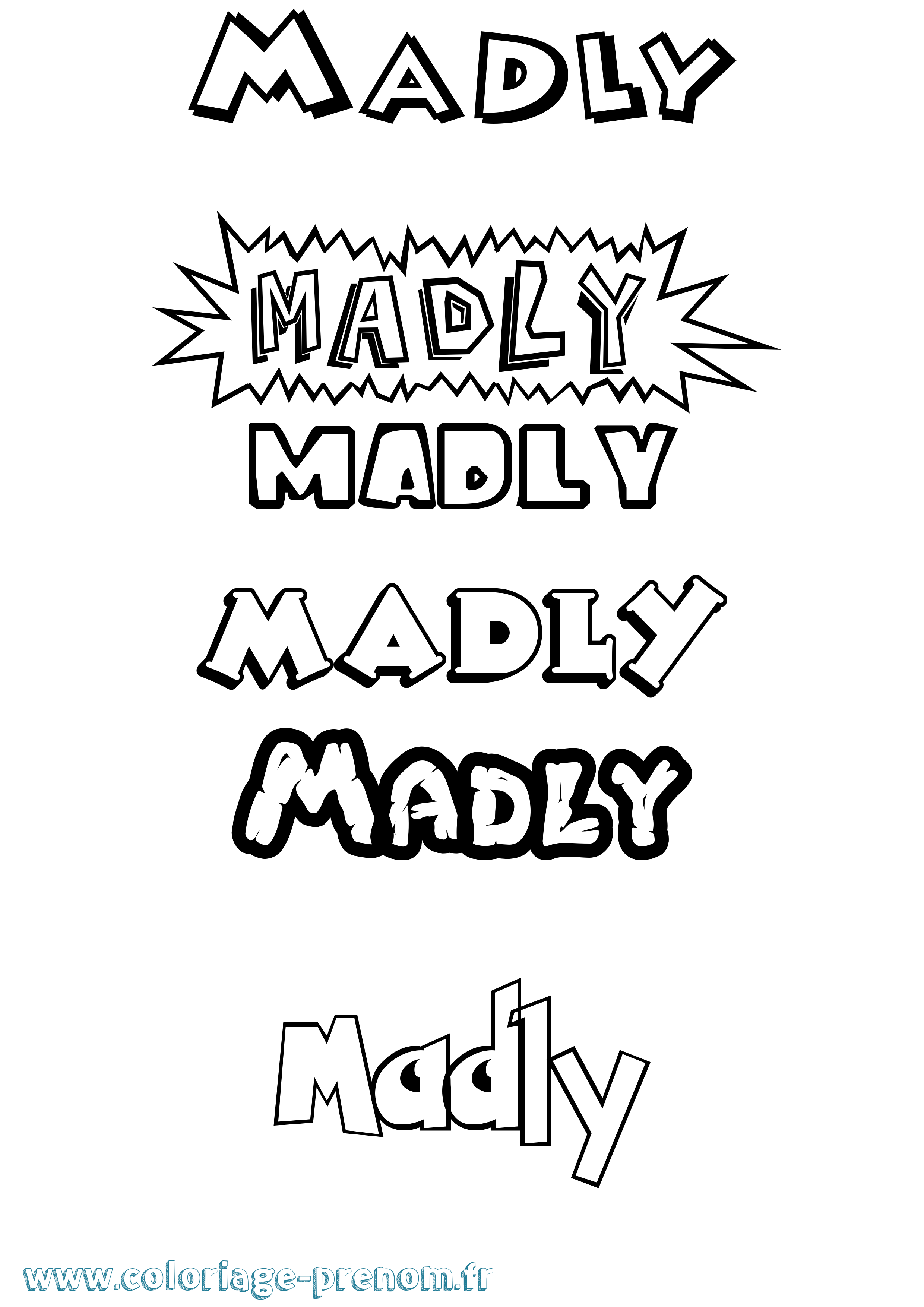 Coloriage prénom Madly Dessin Animé
