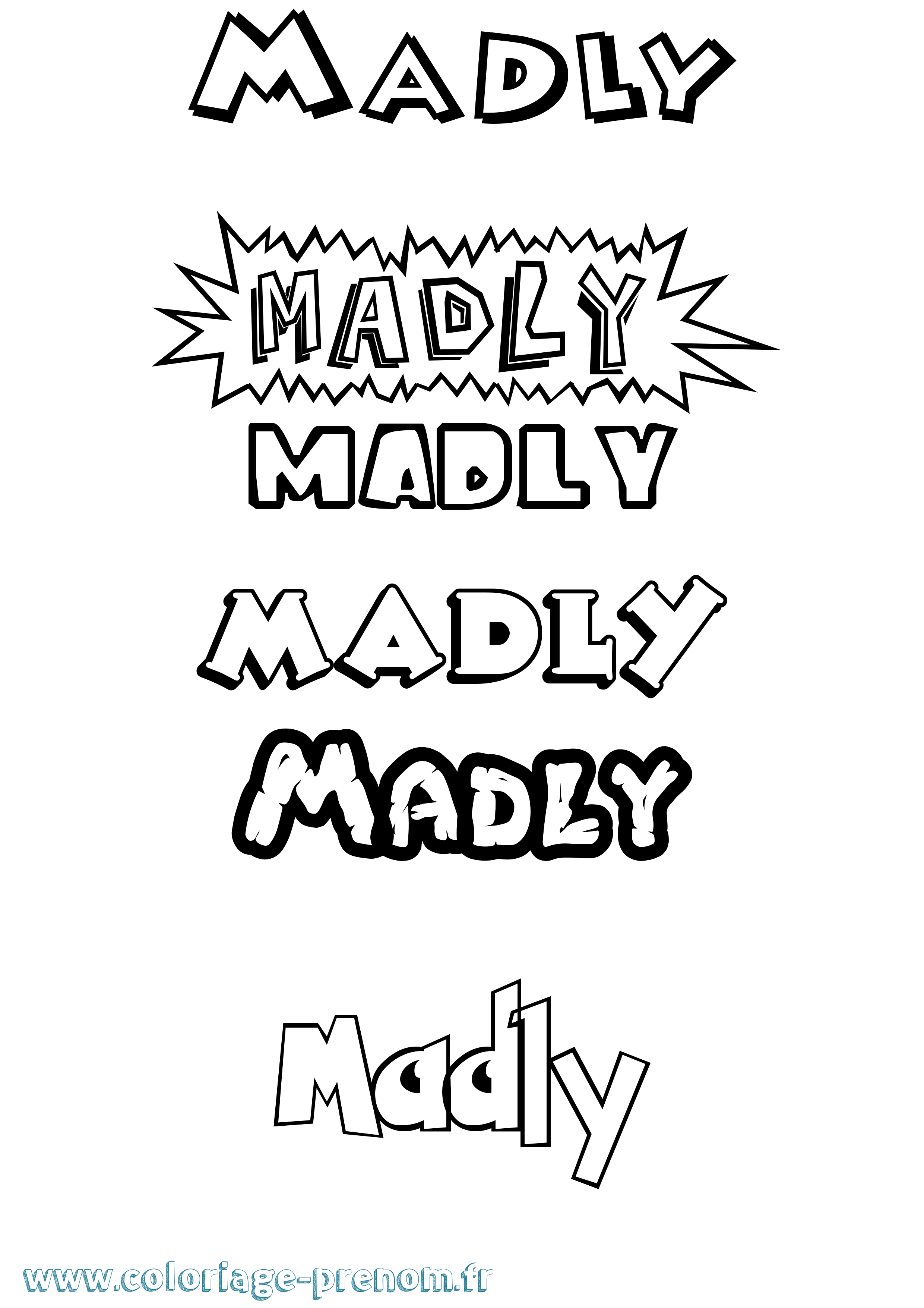 Coloriage Madly Dessin Animé Coloriage prénom Madly Dessin Animé