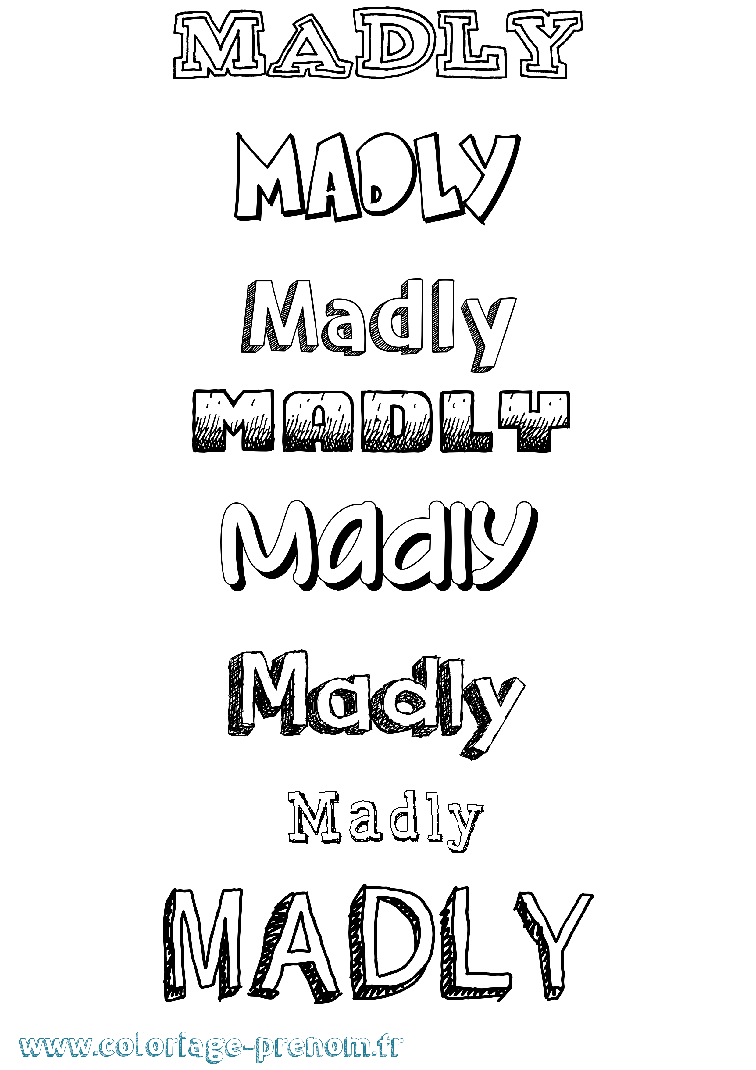 Coloriage Madly Dessiné Coloriage prénom Madly Dessiné