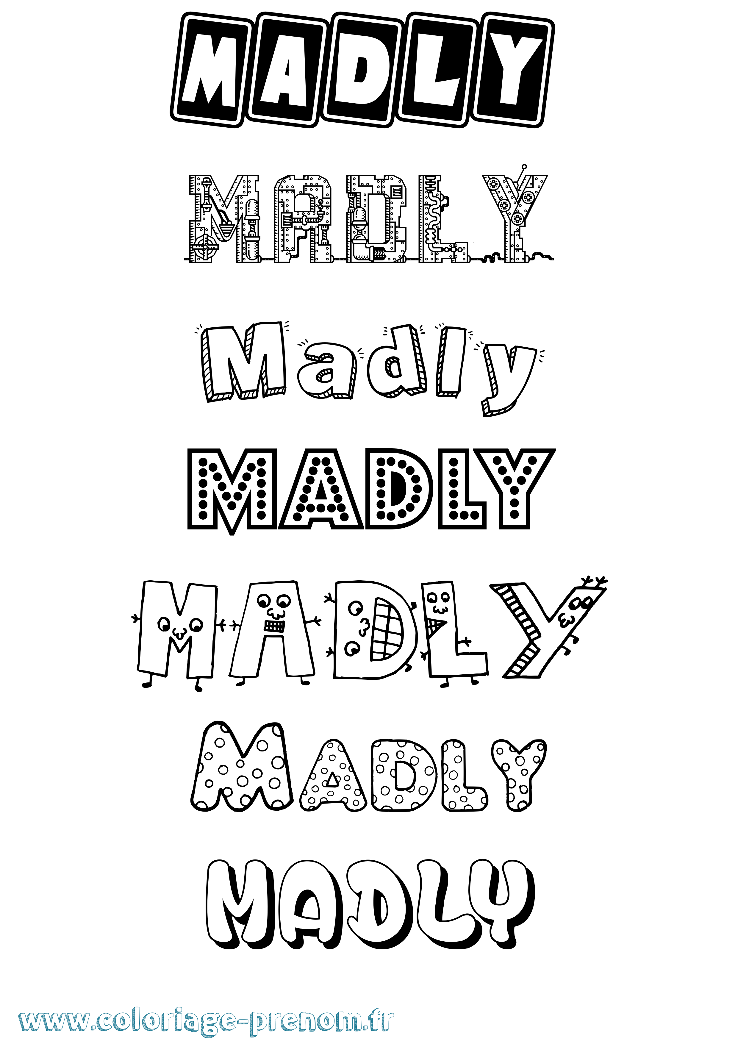 Coloriage Madly Fun Coloriage prénom Madly Fun