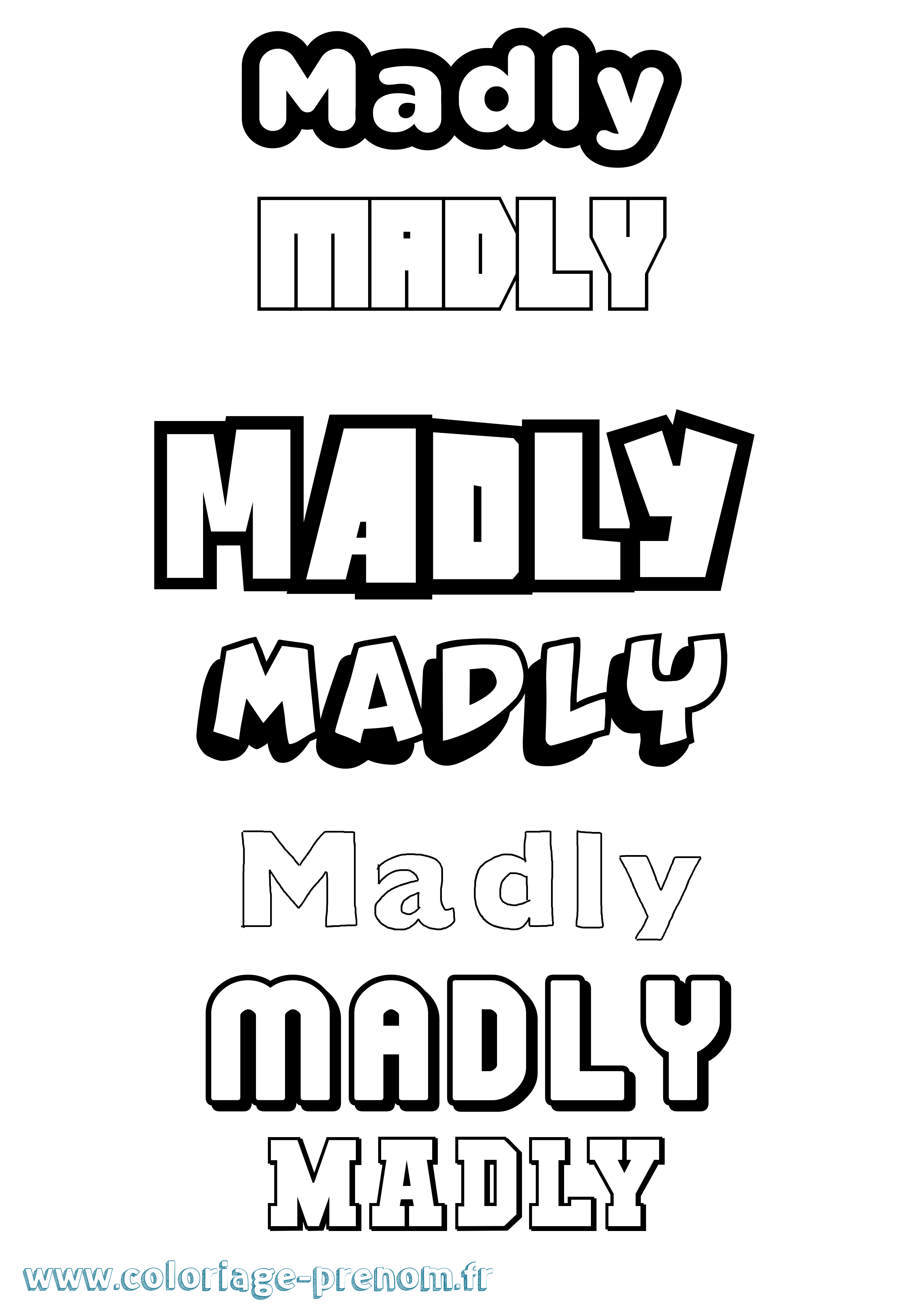 Coloriage prénom Madly Simple