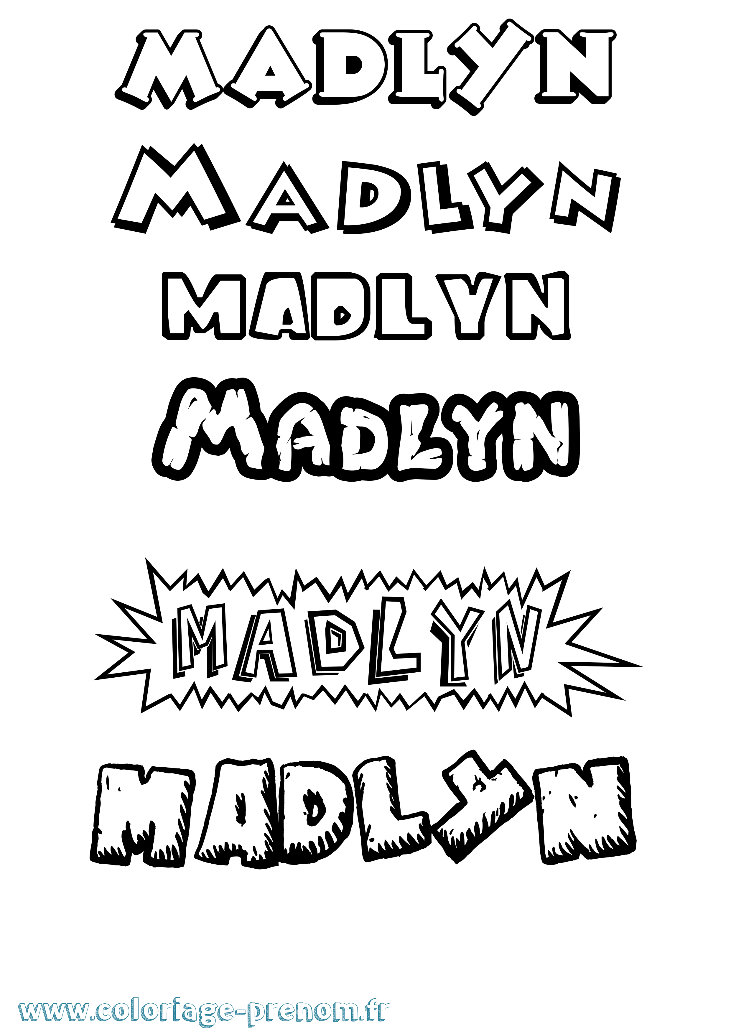 Coloriage prénom Madlyn Dessin Animé