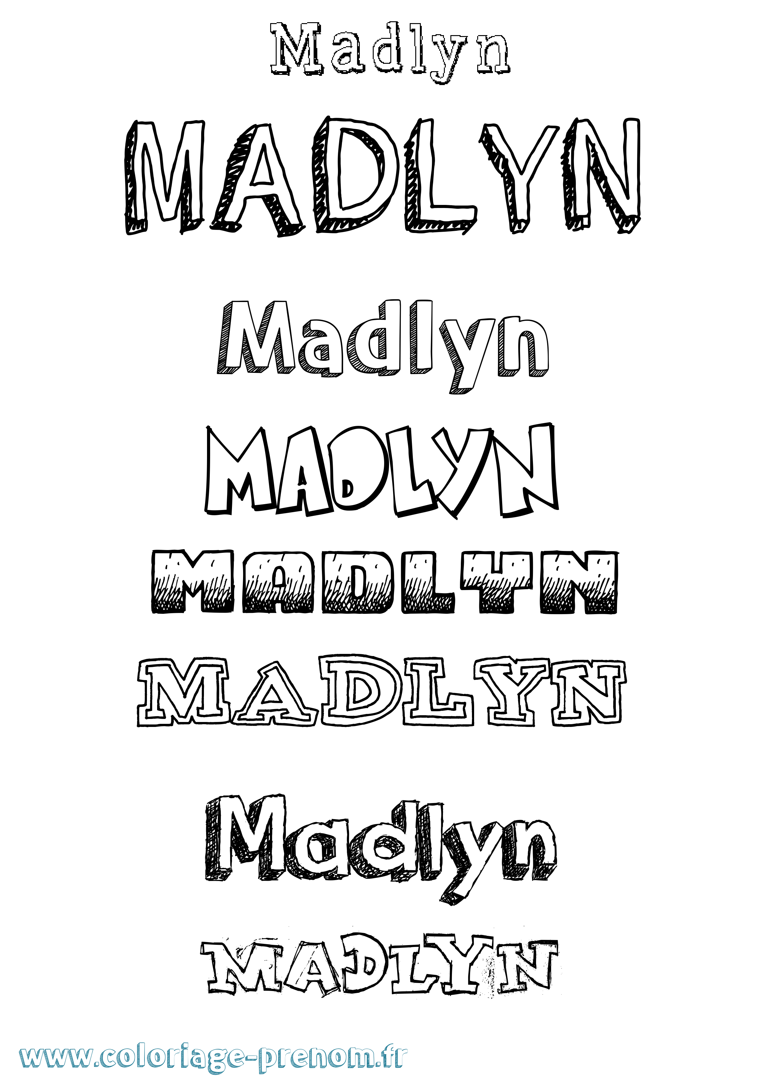 Coloriage prénom Madlyn Dessiné
