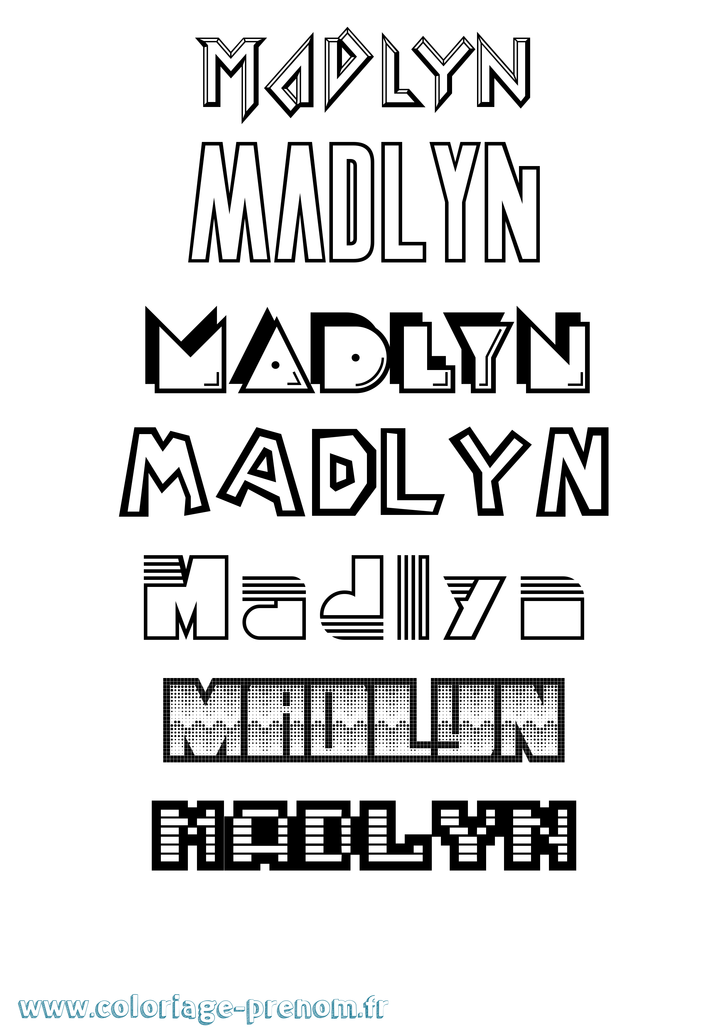 Coloriage prénom Madlyn Jeux Vidéos