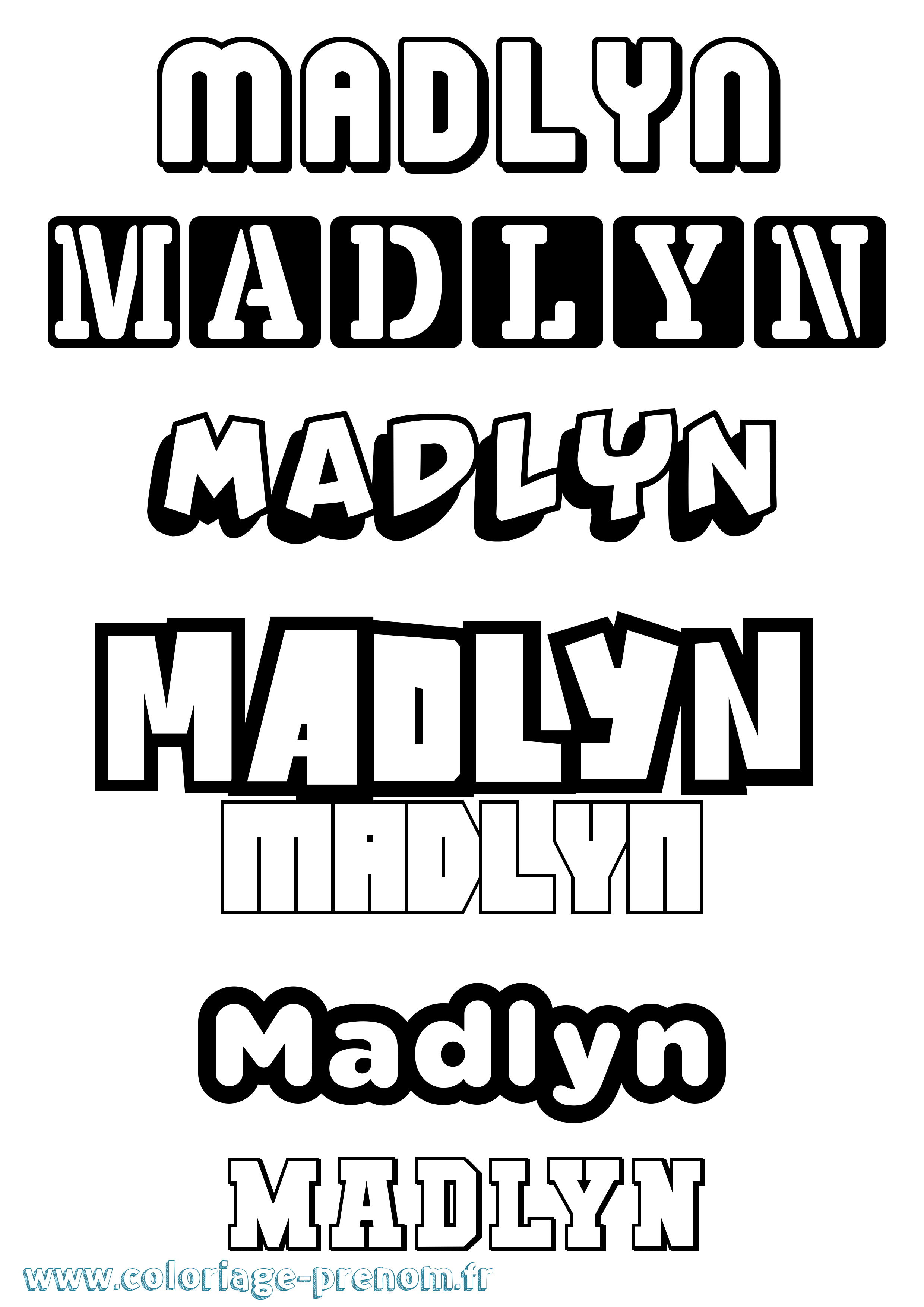 Coloriage prénom Madlyn Simple