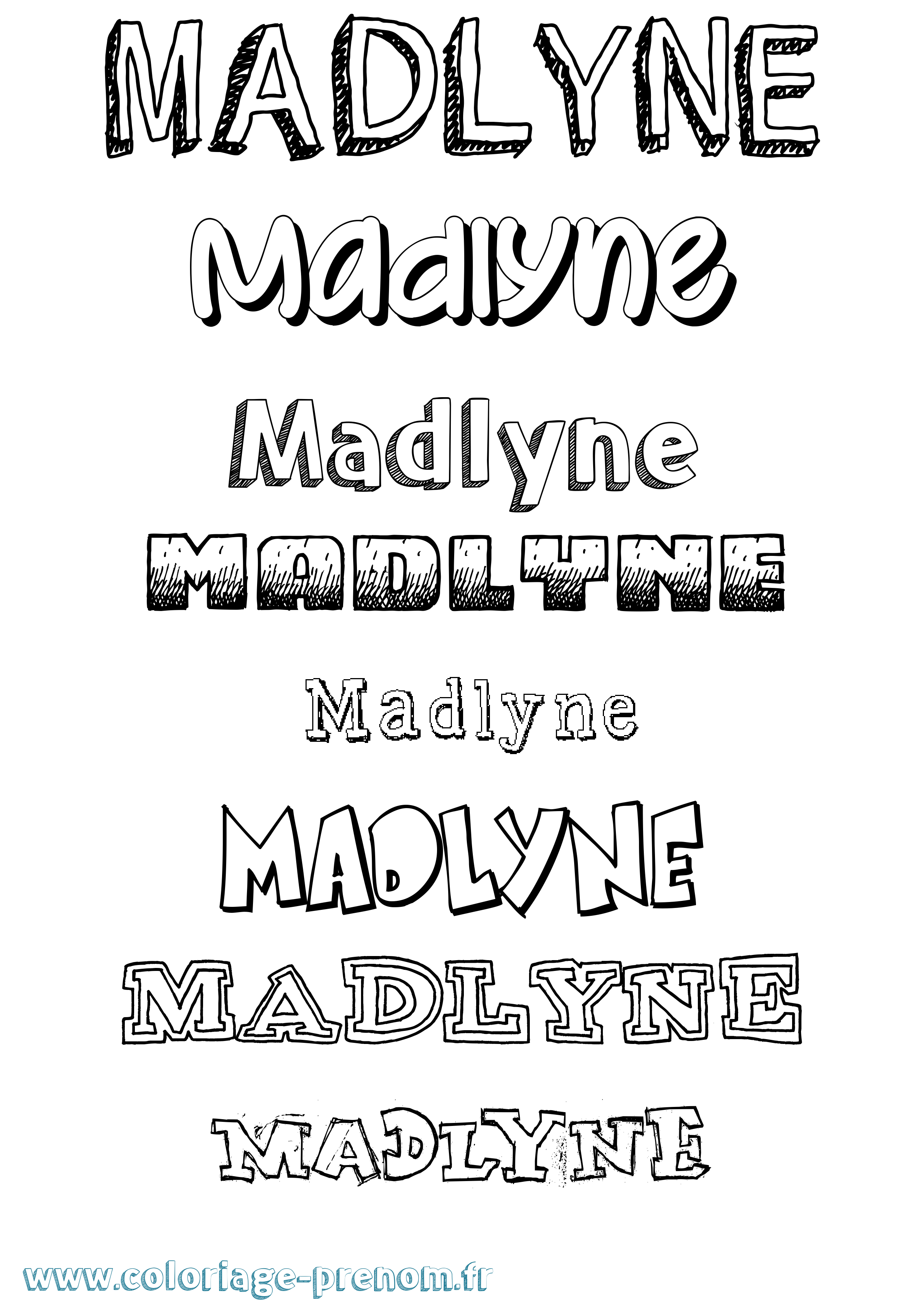 Coloriage Madlyne Dessiné Coloriage prénom Madlyne Dessiné