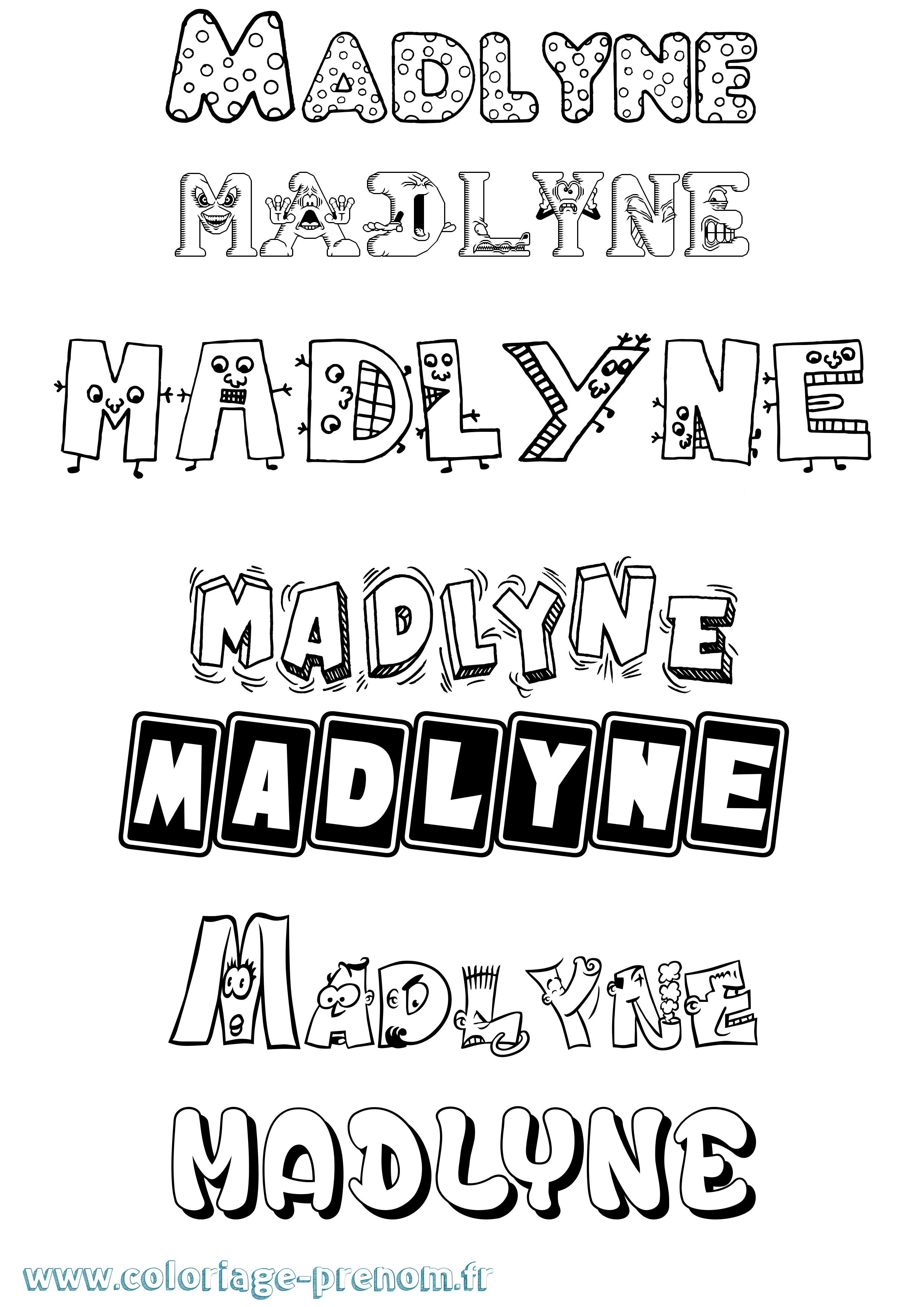Coloriage prénom Madlyne Fun