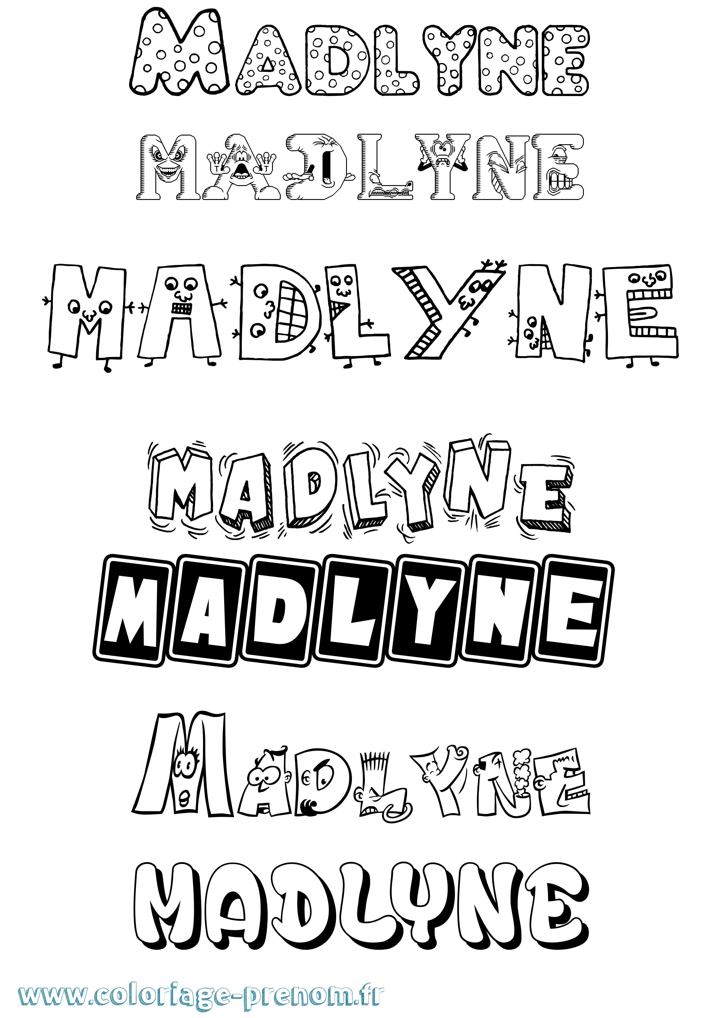 Coloriage Madlyne Fun Coloriage prénom Madlyne Fun