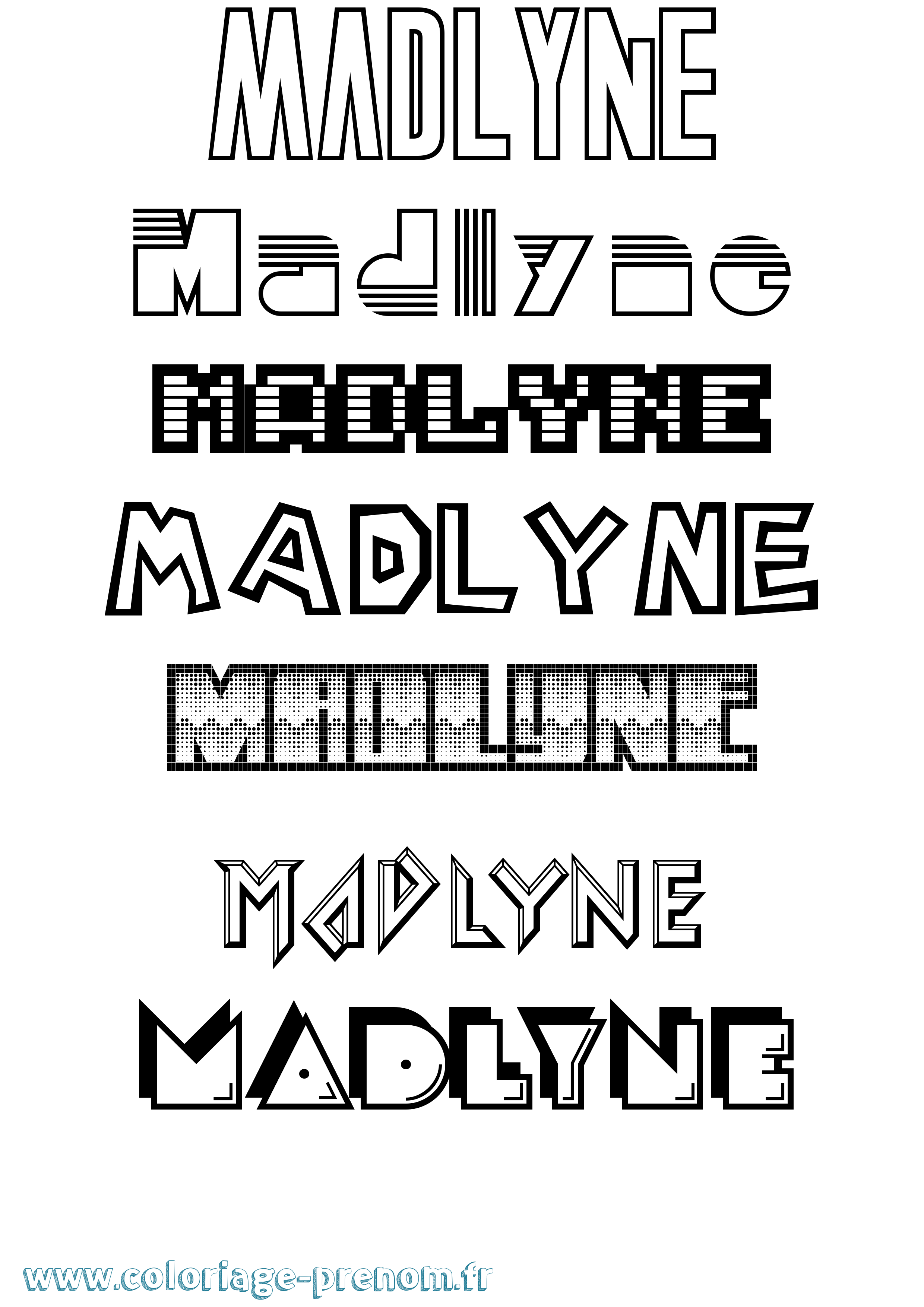 Coloriage Madlyne Jeux Vidéos Coloriage prénom Madlyne Jeux Vidéos
