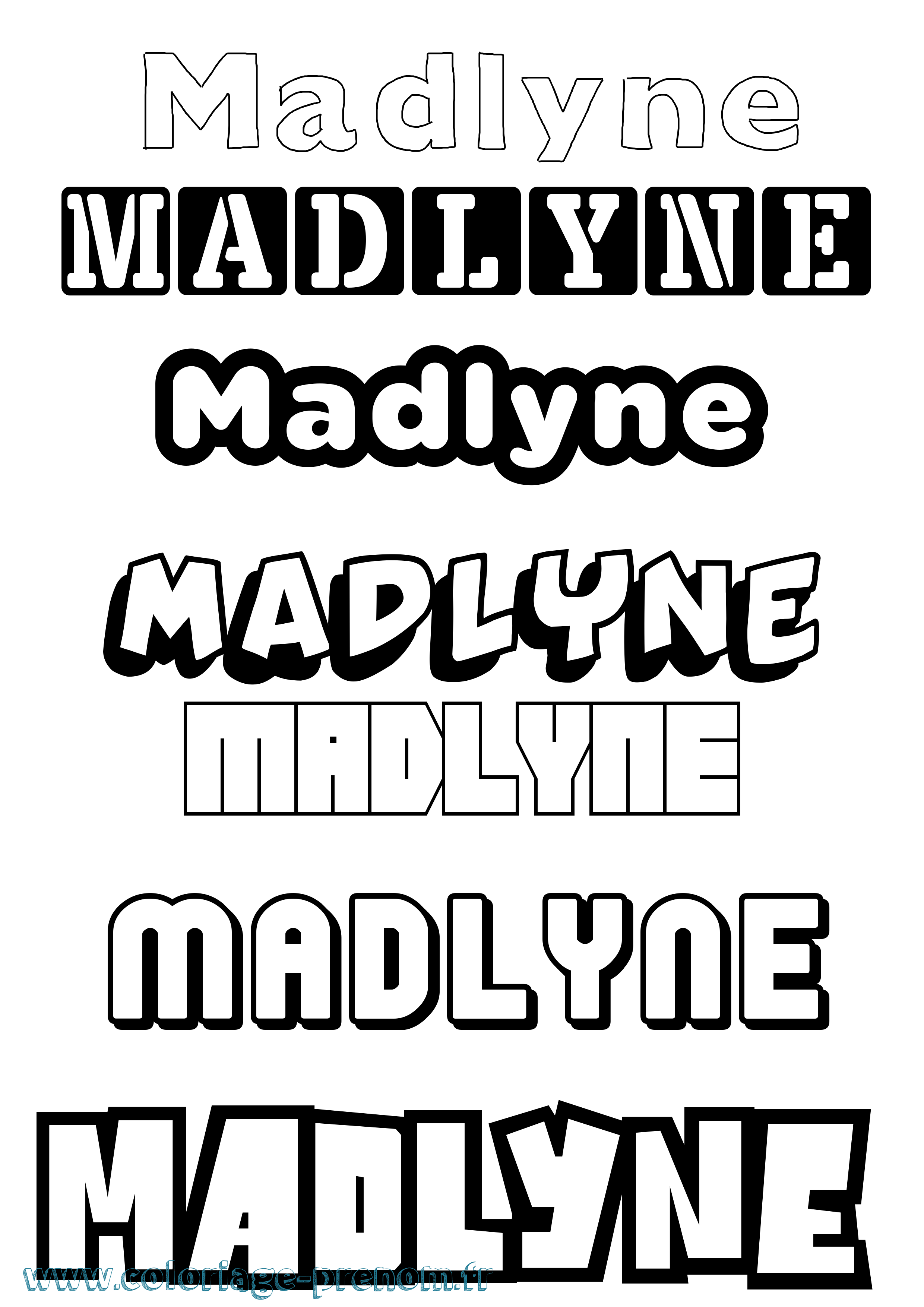 Coloriage Madlyne Simple Coloriage prénom Madlyne Simple