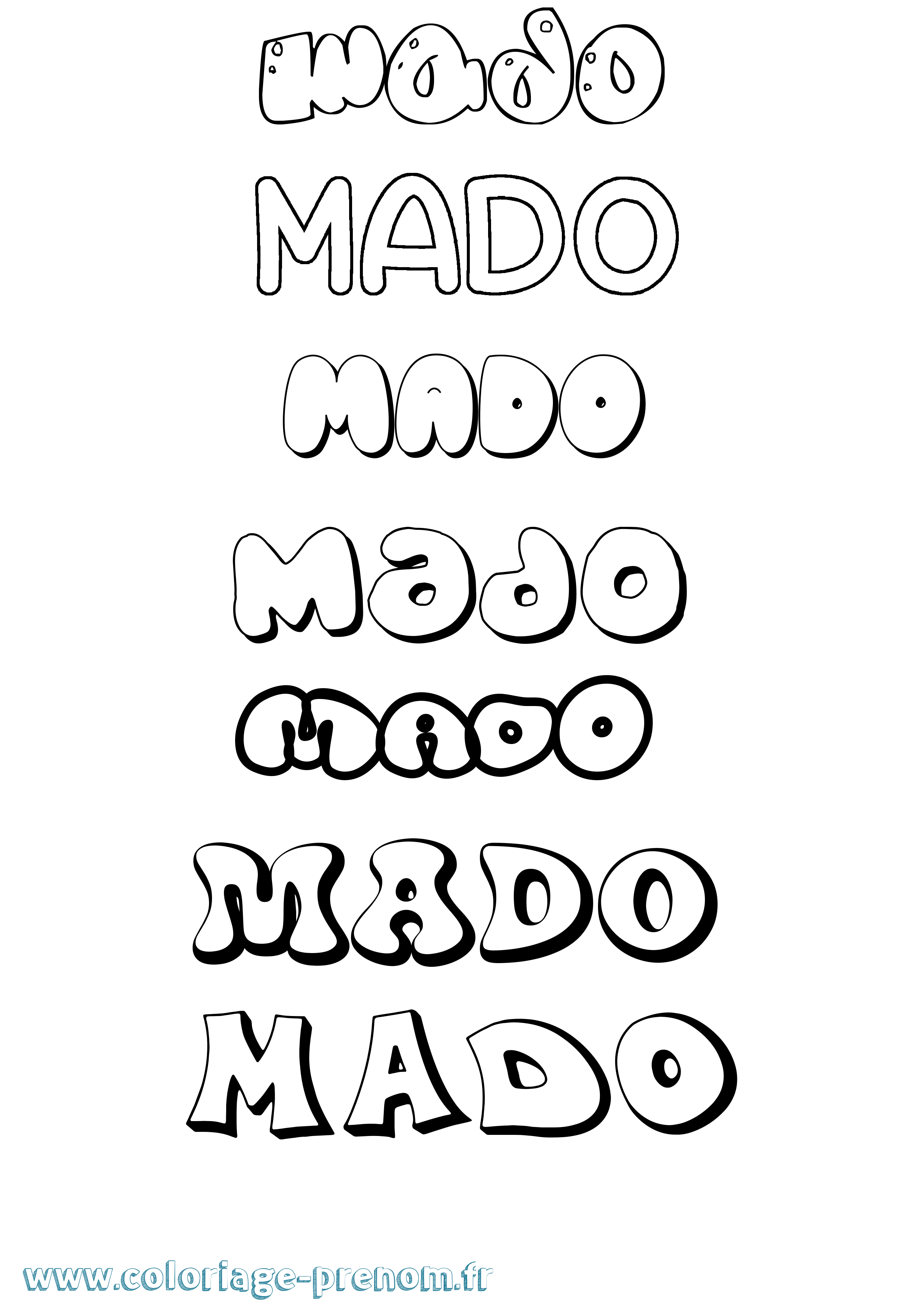 Coloriage prénom Mado Bubble