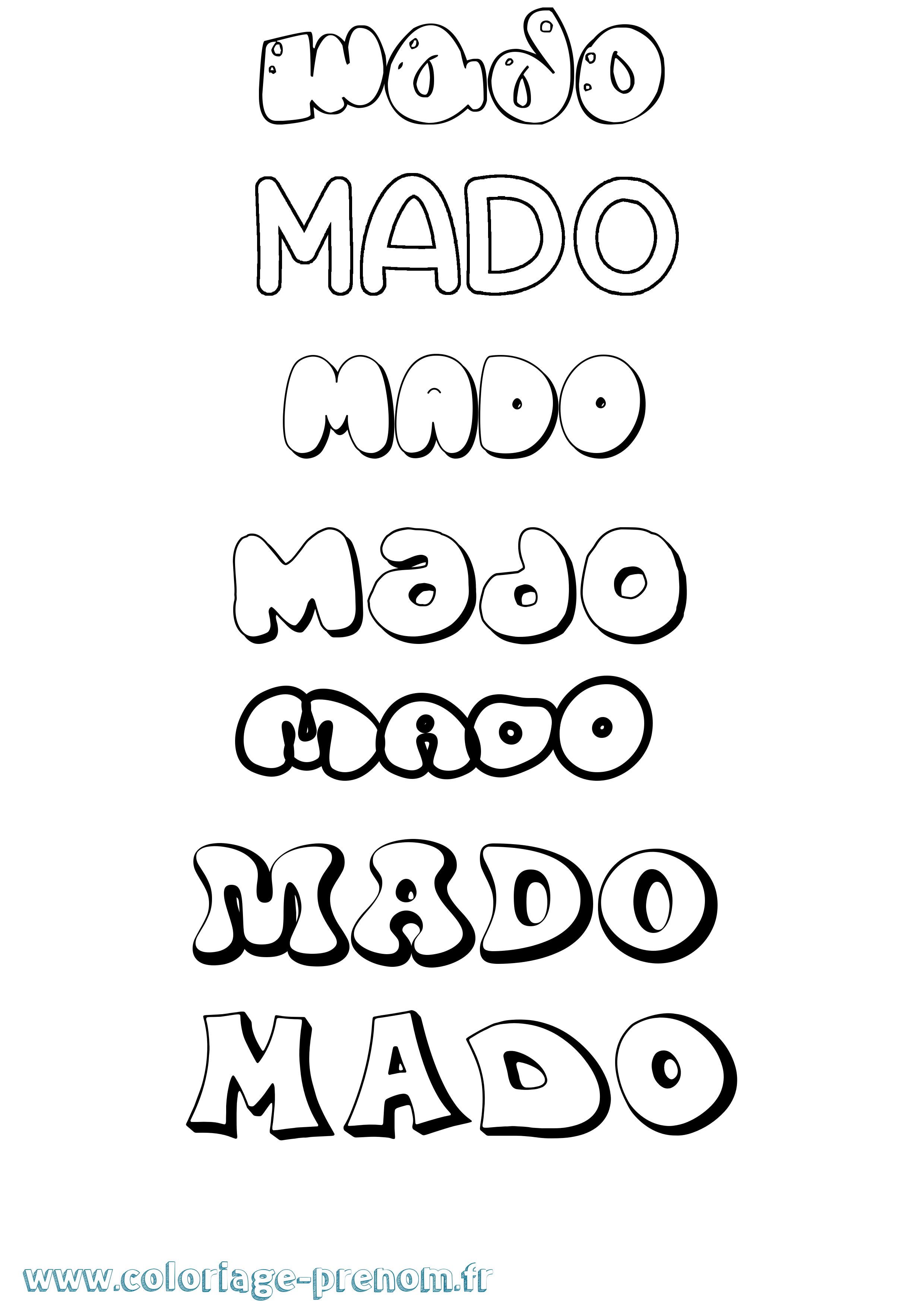 Coloriage Mado Bubble Coloriage prénom Mado Bubble
