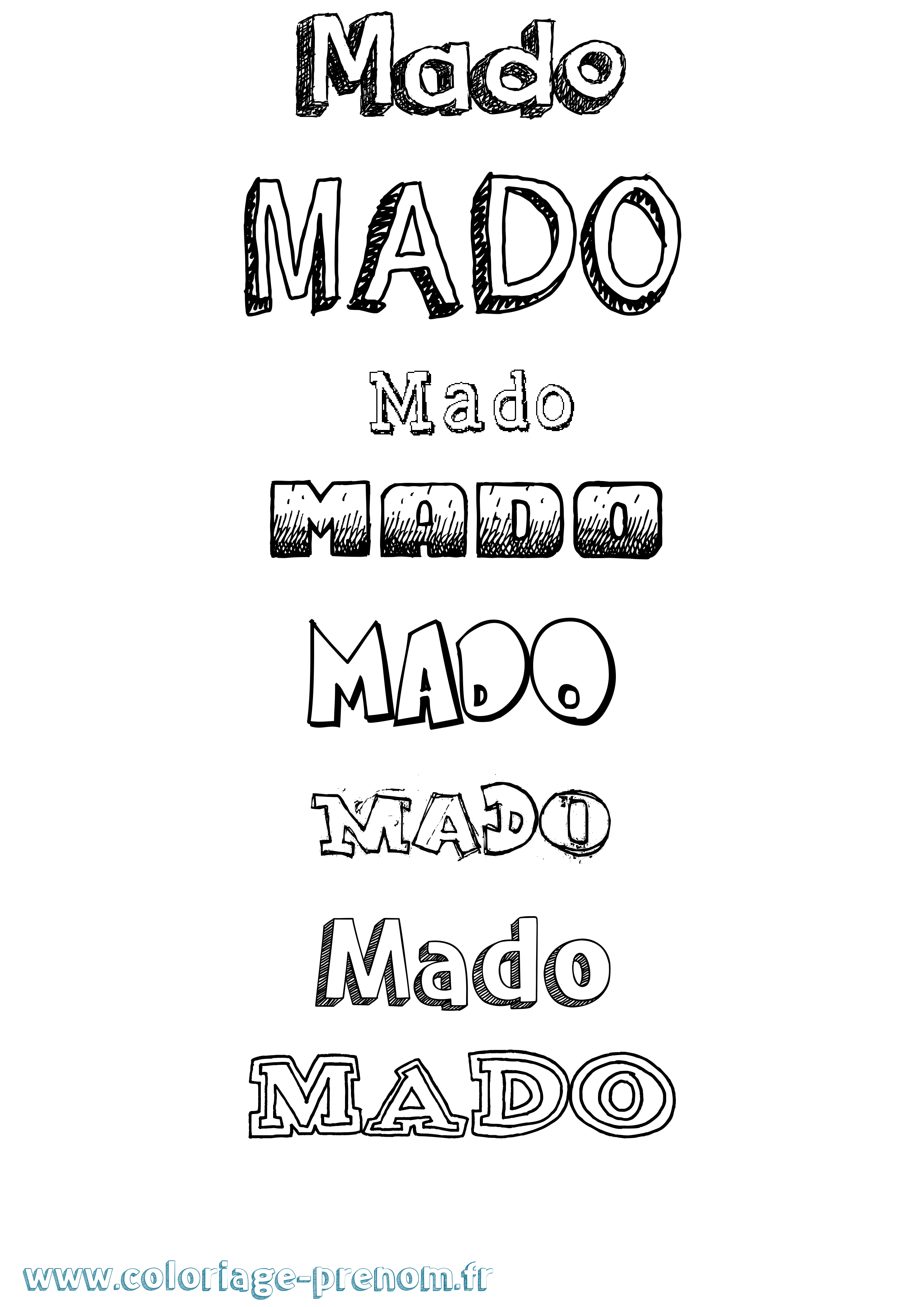 Coloriage Mado Dessiné Coloriage prénom Mado Dessiné