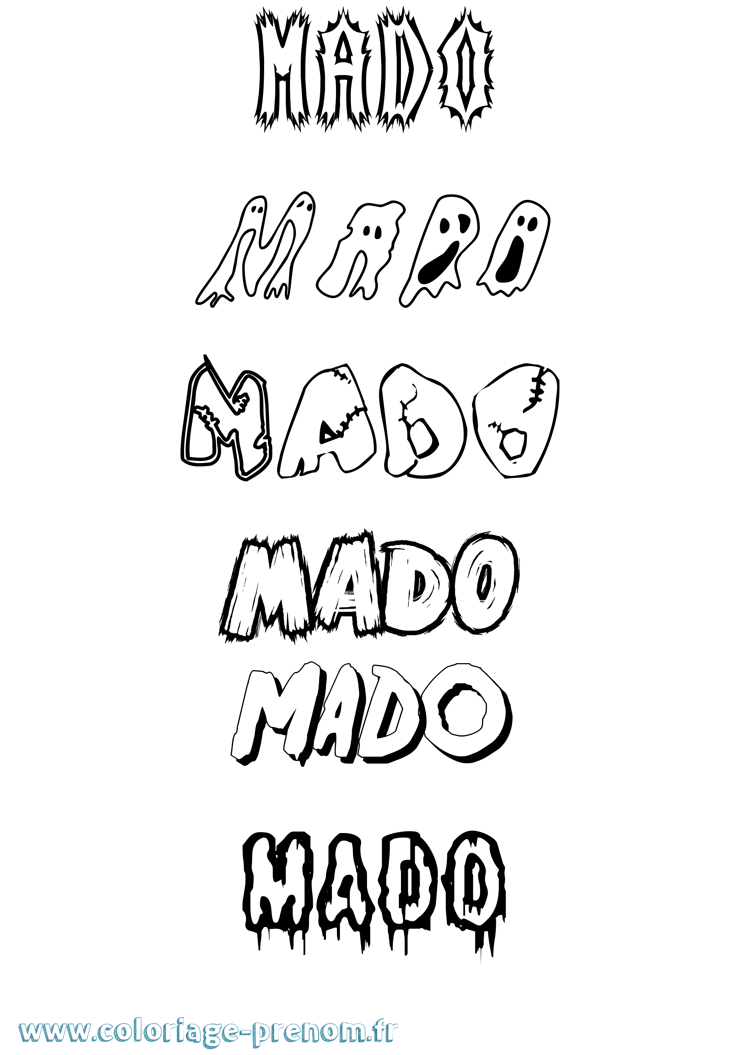 Coloriage Mado Frisson Coloriage prénom Mado Frisson