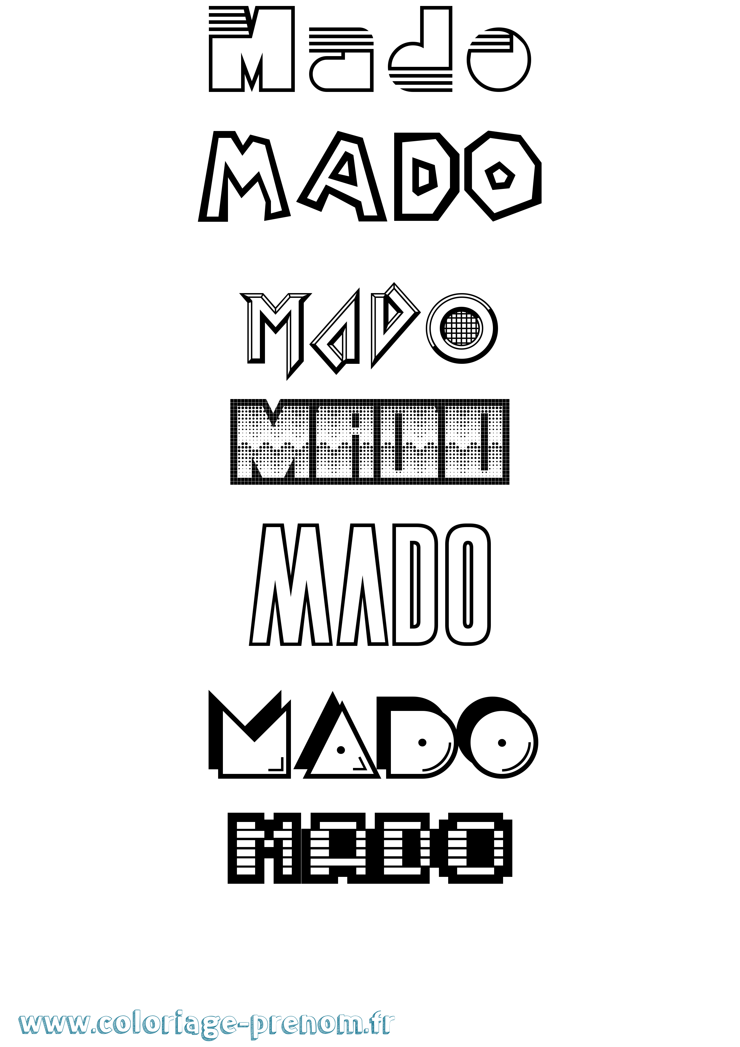 Coloriage Mado Jeux Vidéos Coloriage prénom Mado Jeux Vidéos