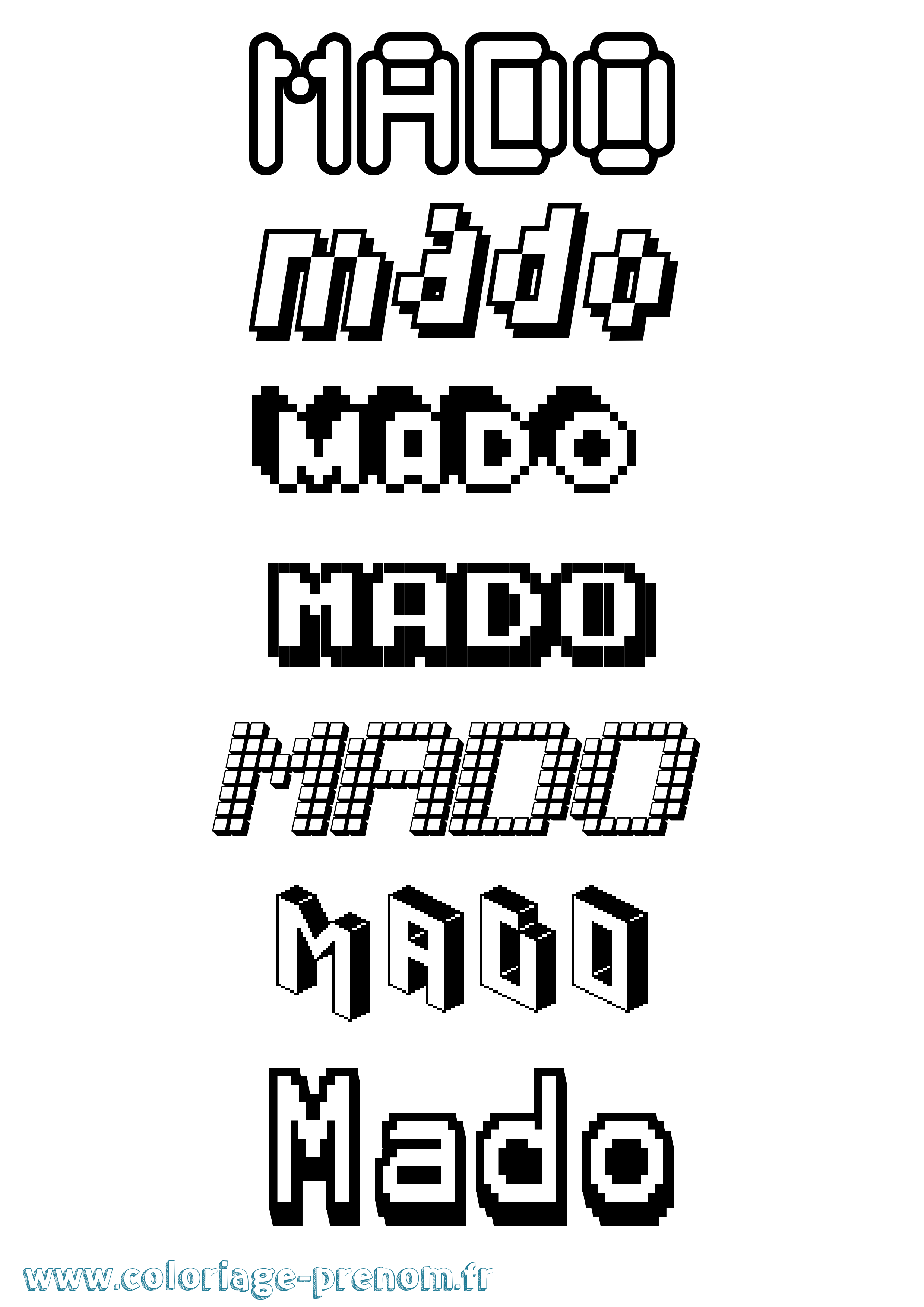 Coloriage prénom Mado Pixel