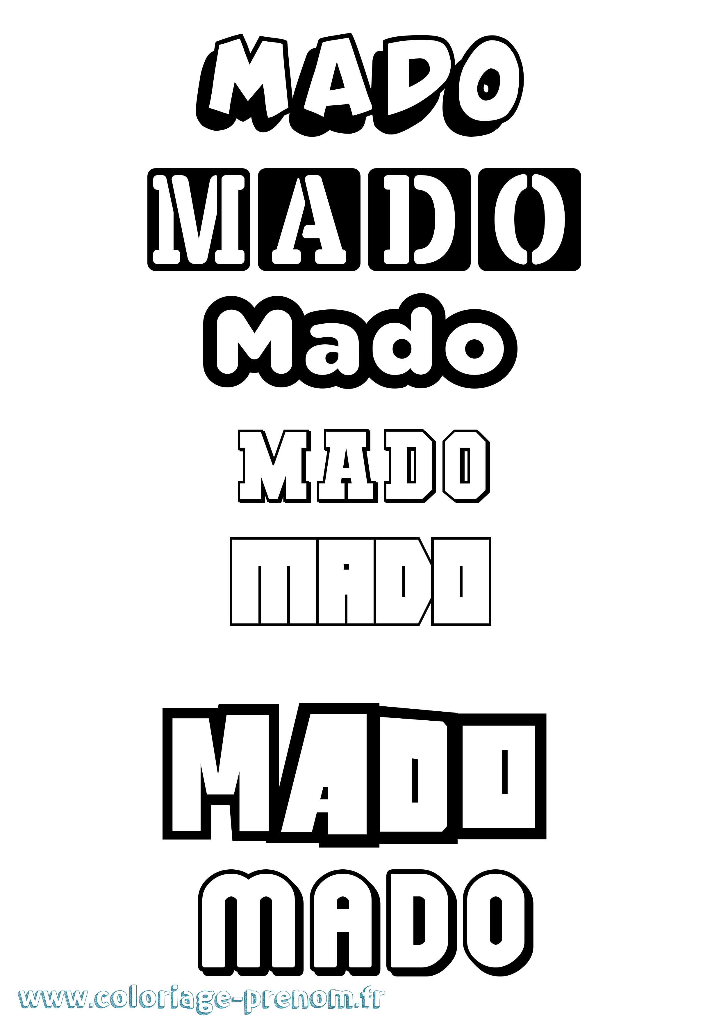 Coloriage Mado Simple Coloriage prénom Mado Simple