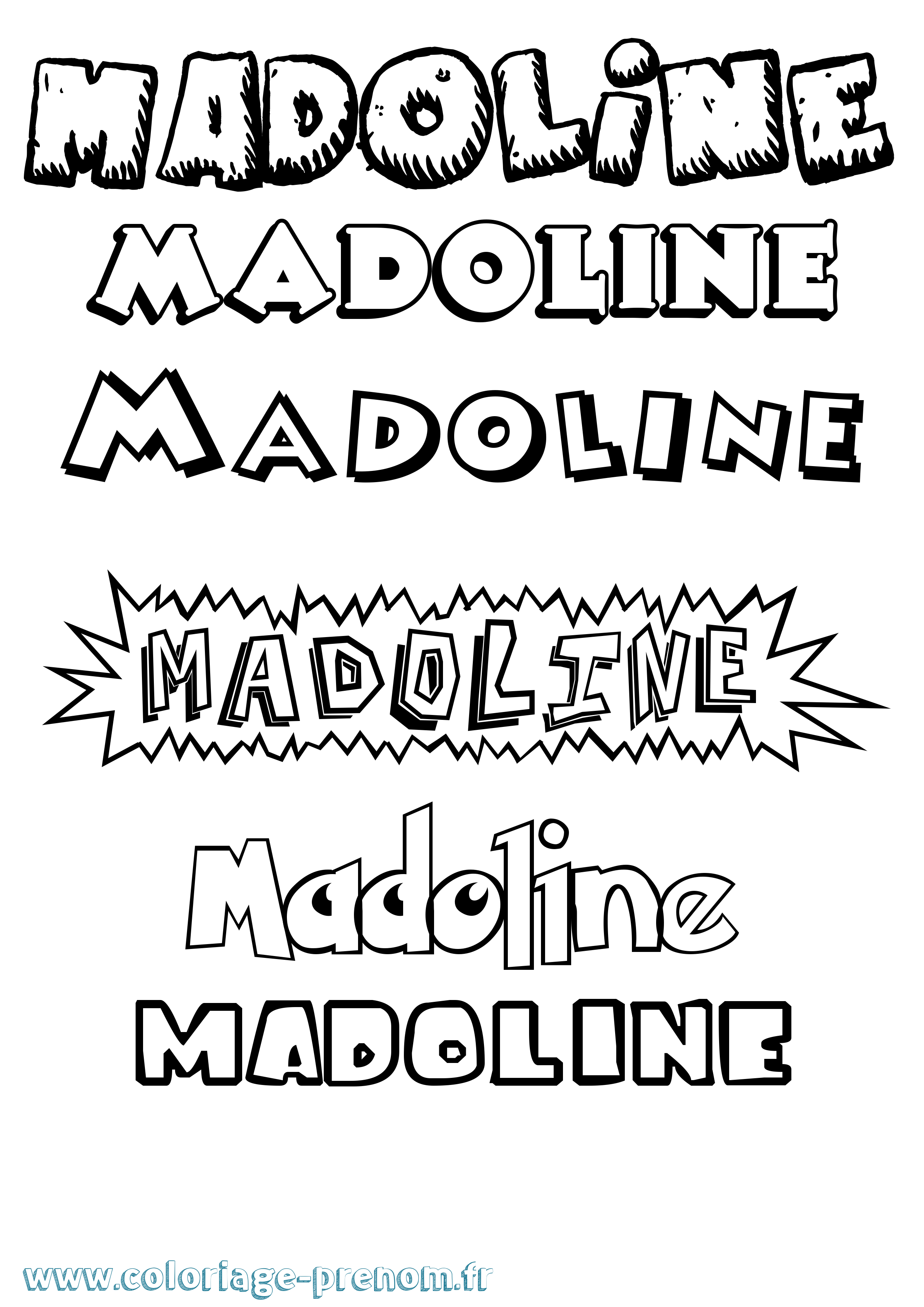 Coloriage Madoline Dessin Animé Coloriage prénom Madoline Dessin Animé