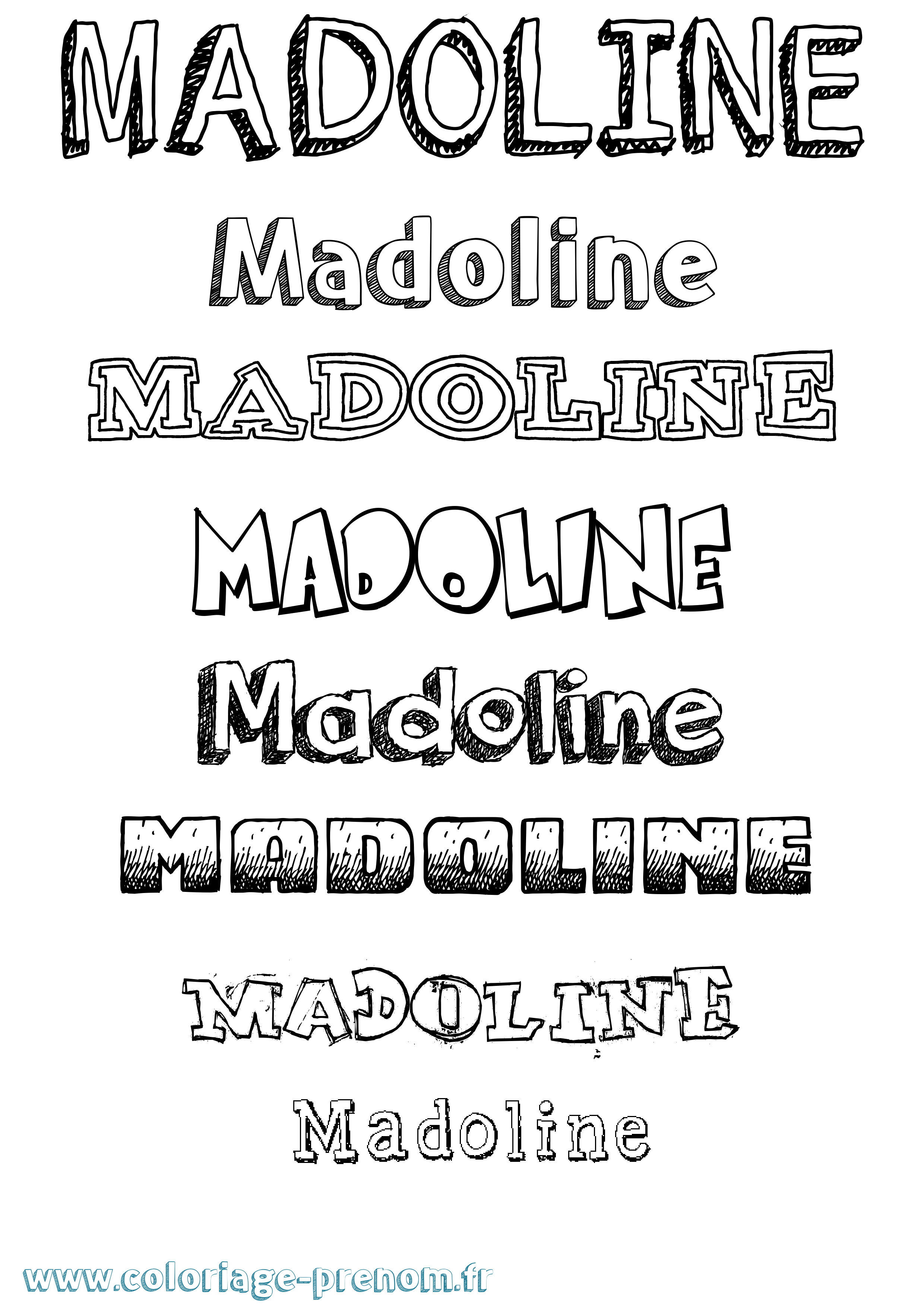 Coloriage Madoline Dessiné Coloriage prénom Madoline Dessiné