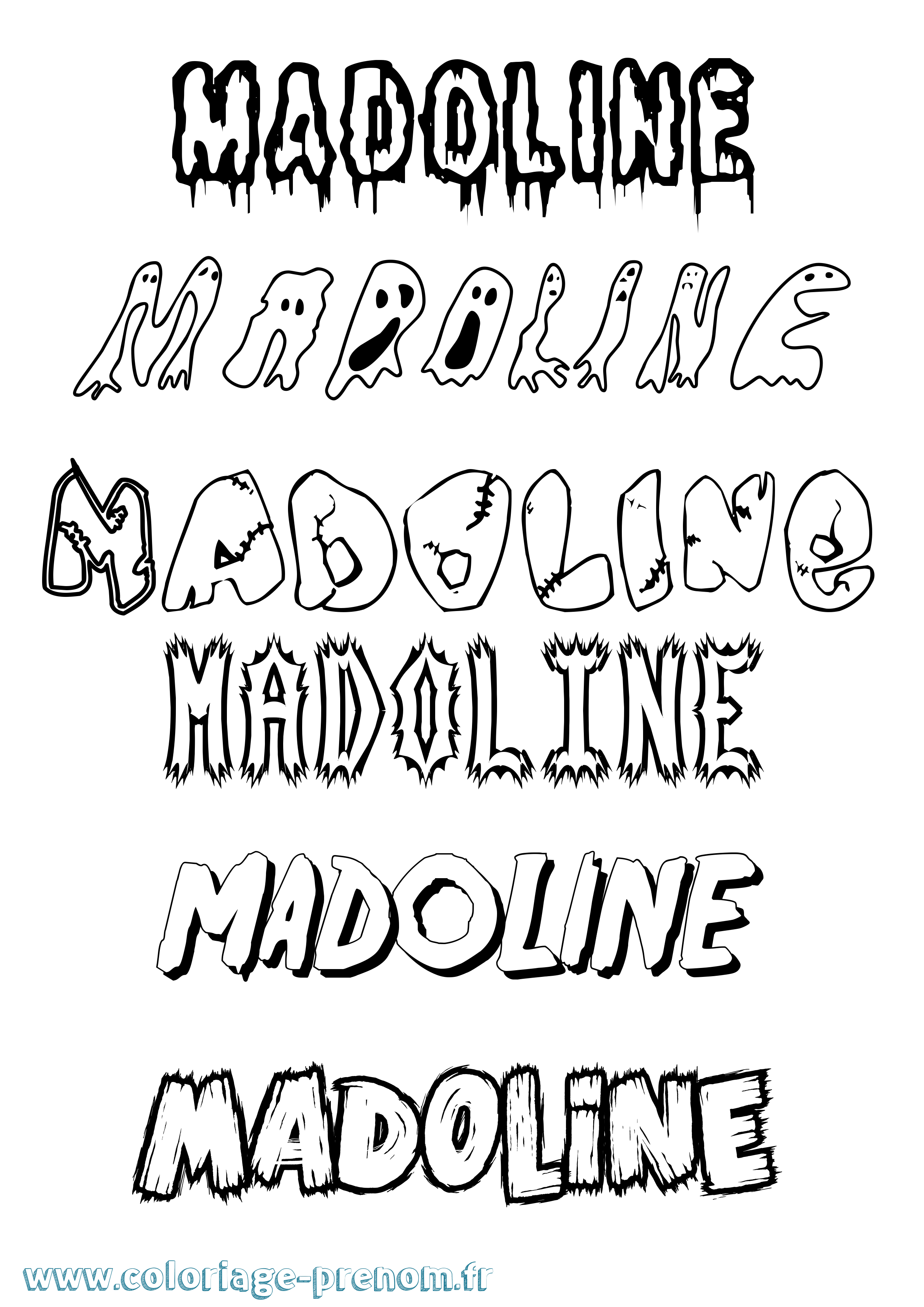 Coloriage Madoline Frisson Coloriage prénom Madoline Frisson