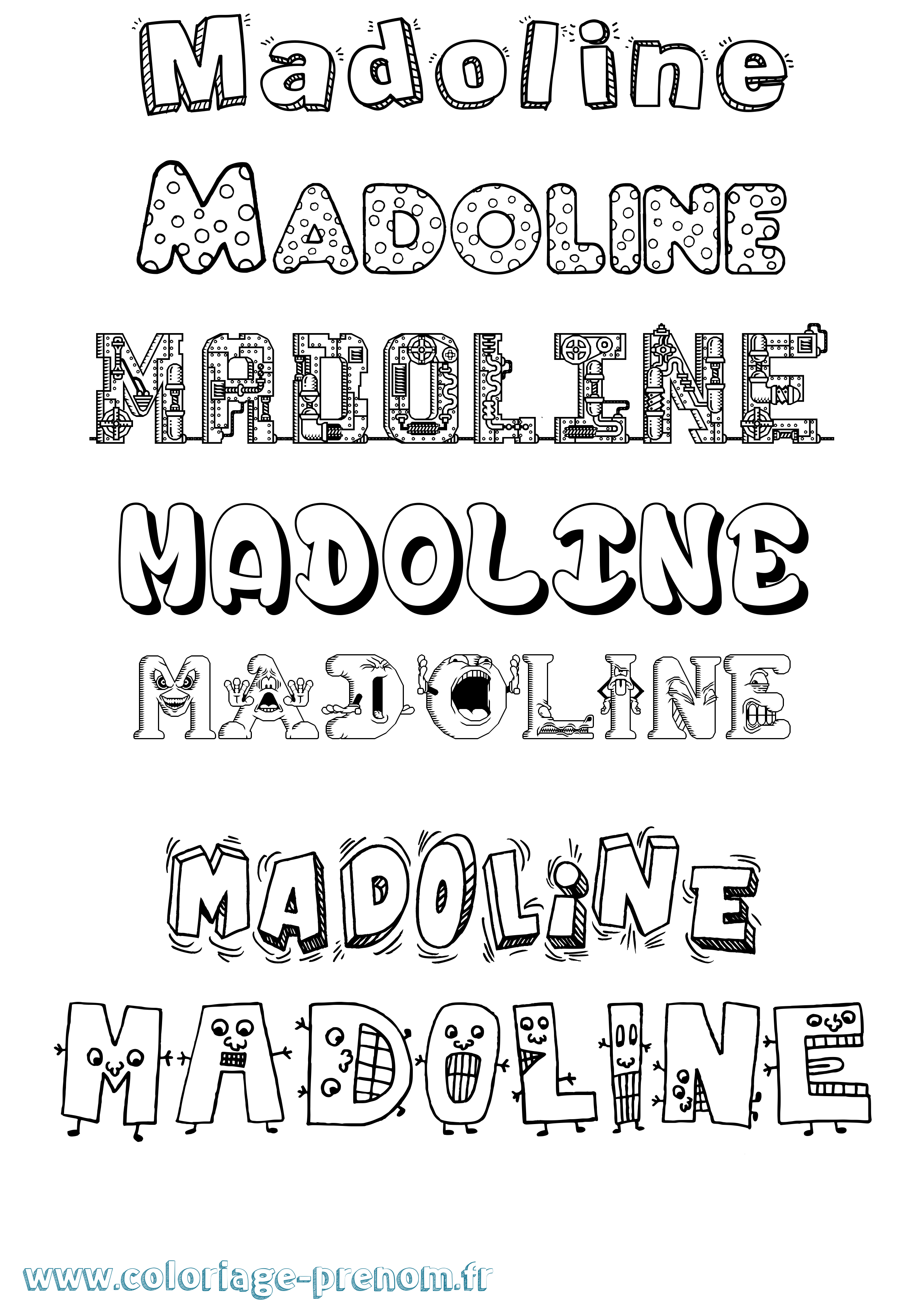 Coloriage Madoline Fun Coloriage prénom Madoline Fun