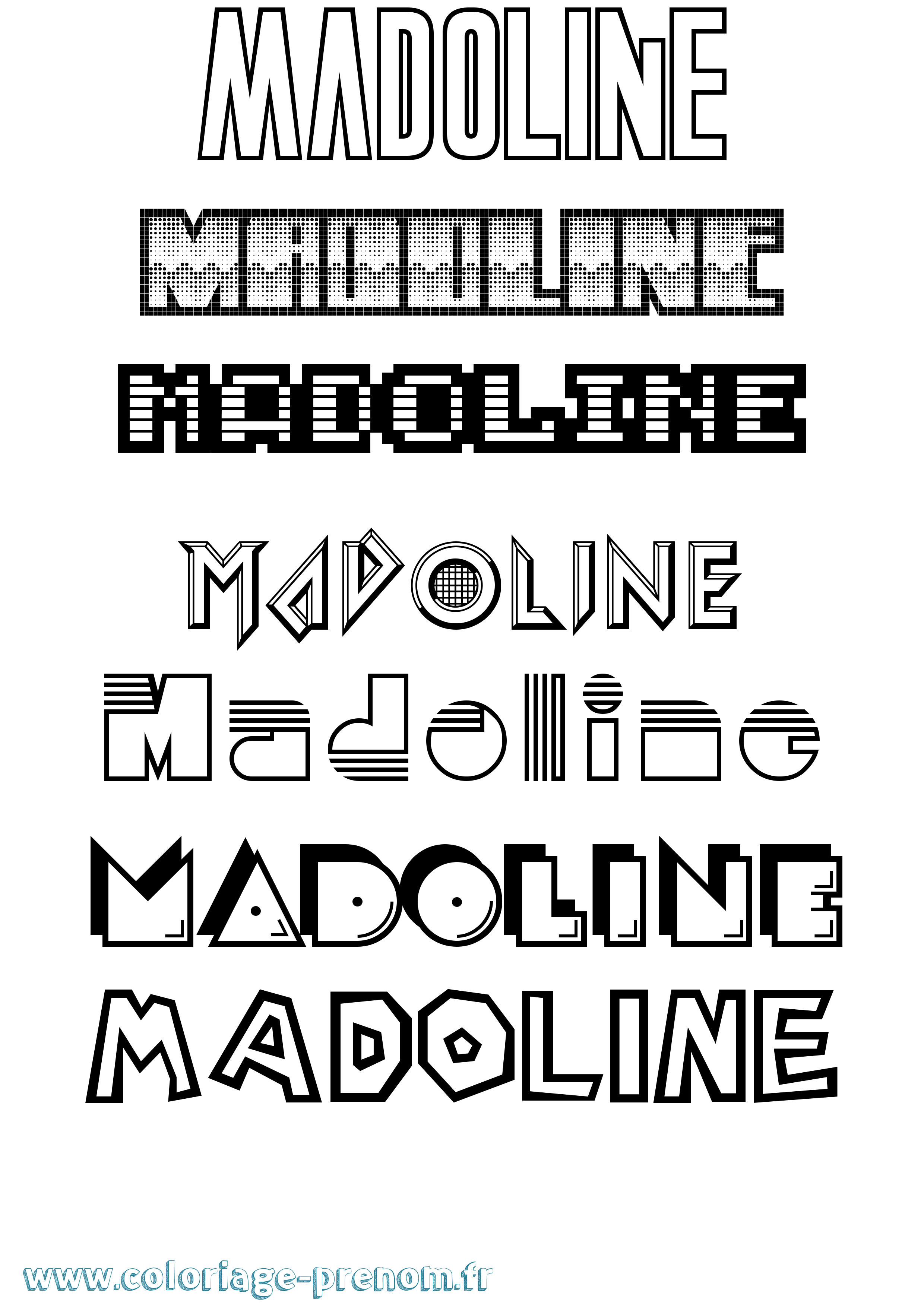 Coloriage Madoline Jeux Vidéos Coloriage prénom Madoline Jeux Vidéos