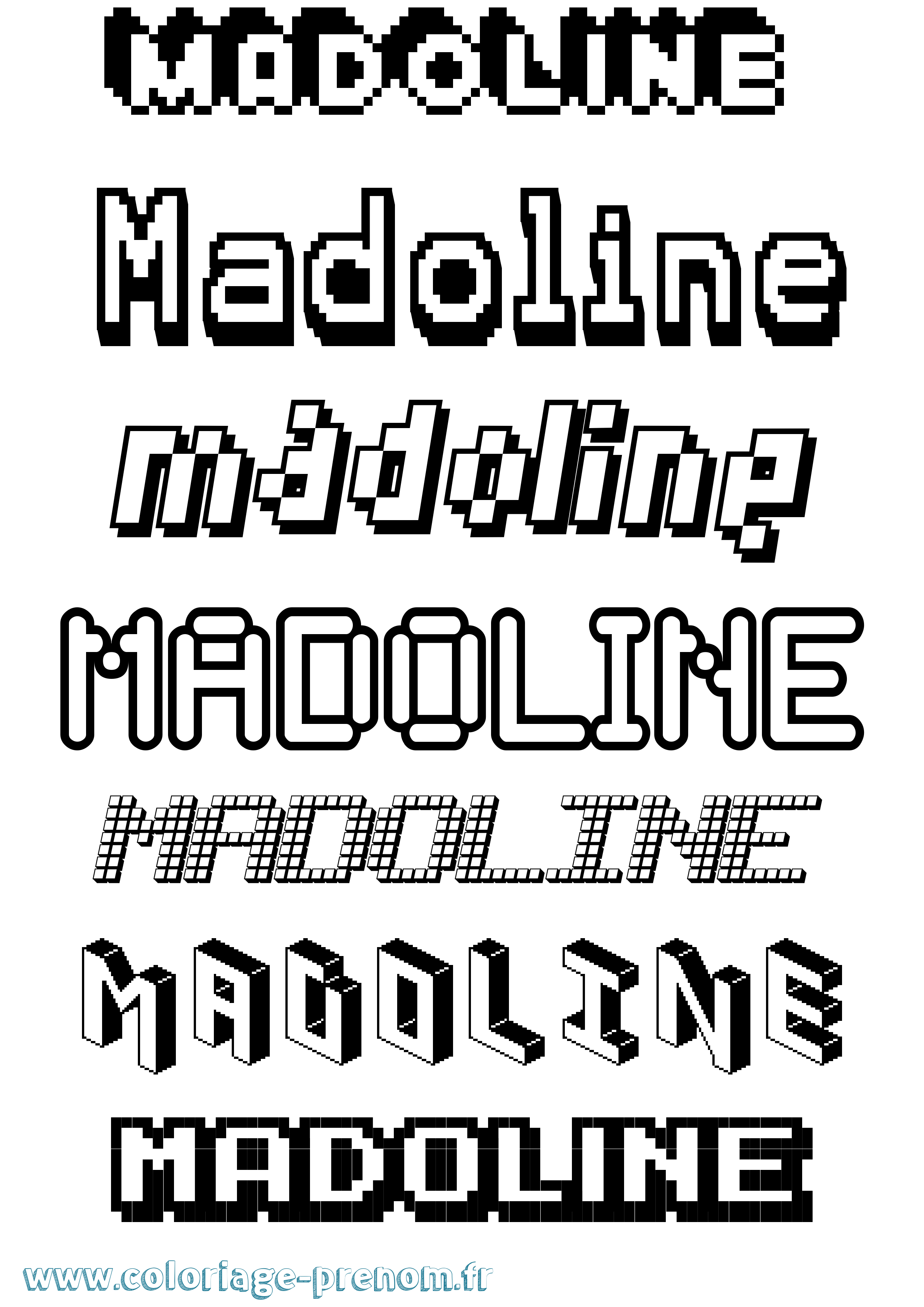 Coloriage Madoline Pixel Coloriage prénom Madoline Pixel