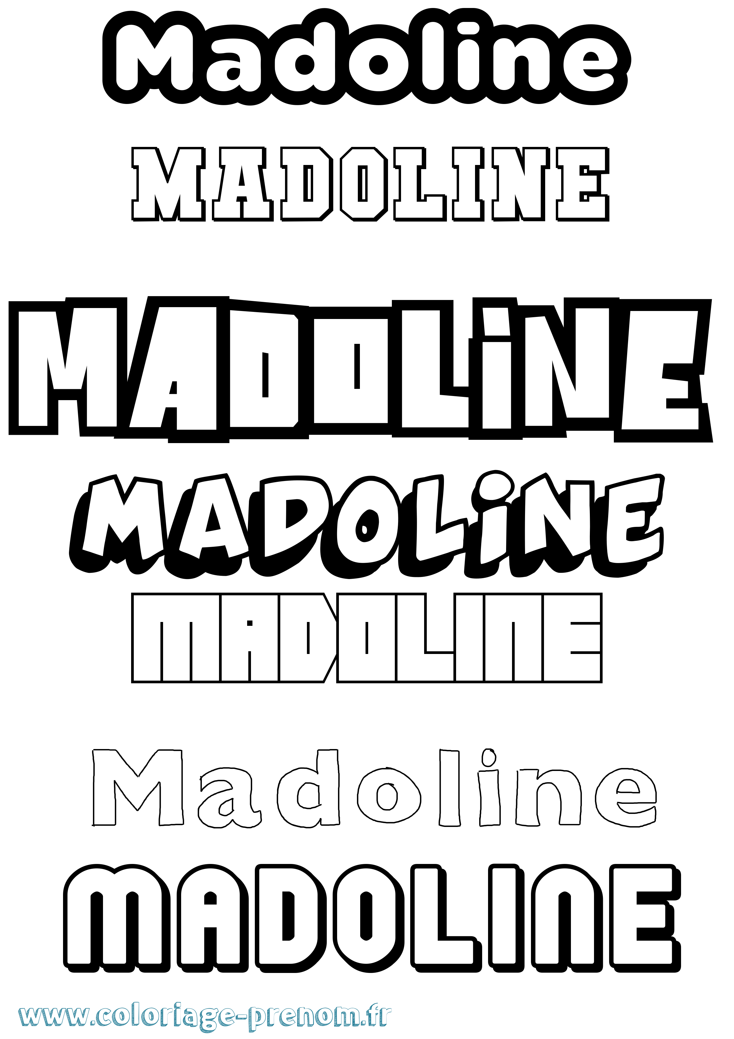 Coloriage Madoline Simple Coloriage prénom Madoline Simple
