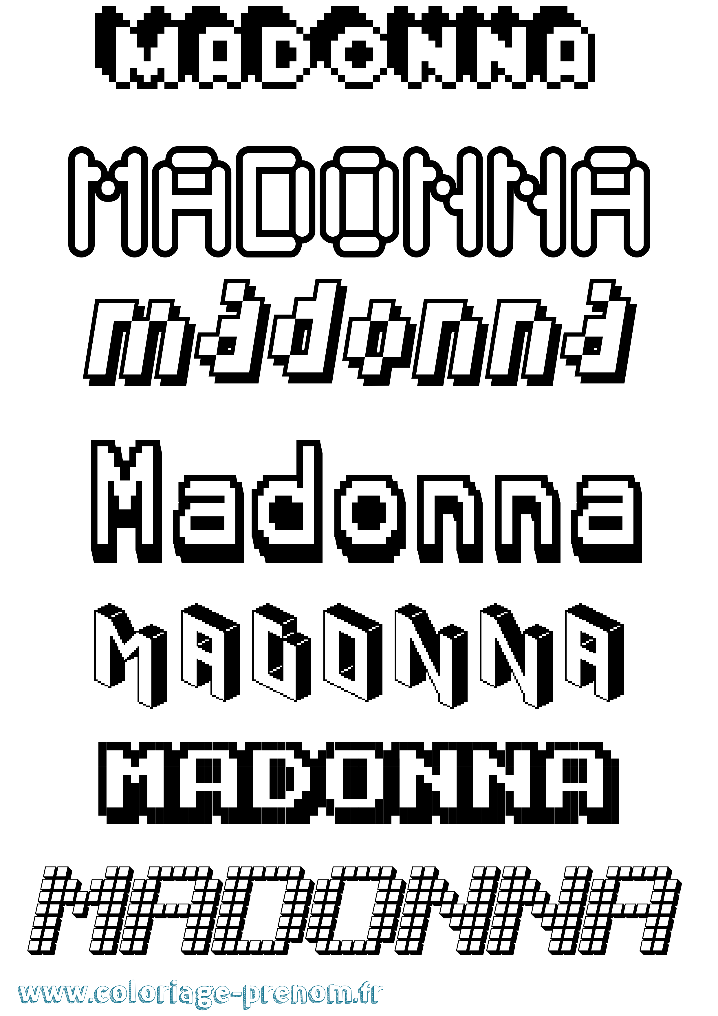 Coloriage Madonna Pixel Coloriage prénom Madonna Pixel
