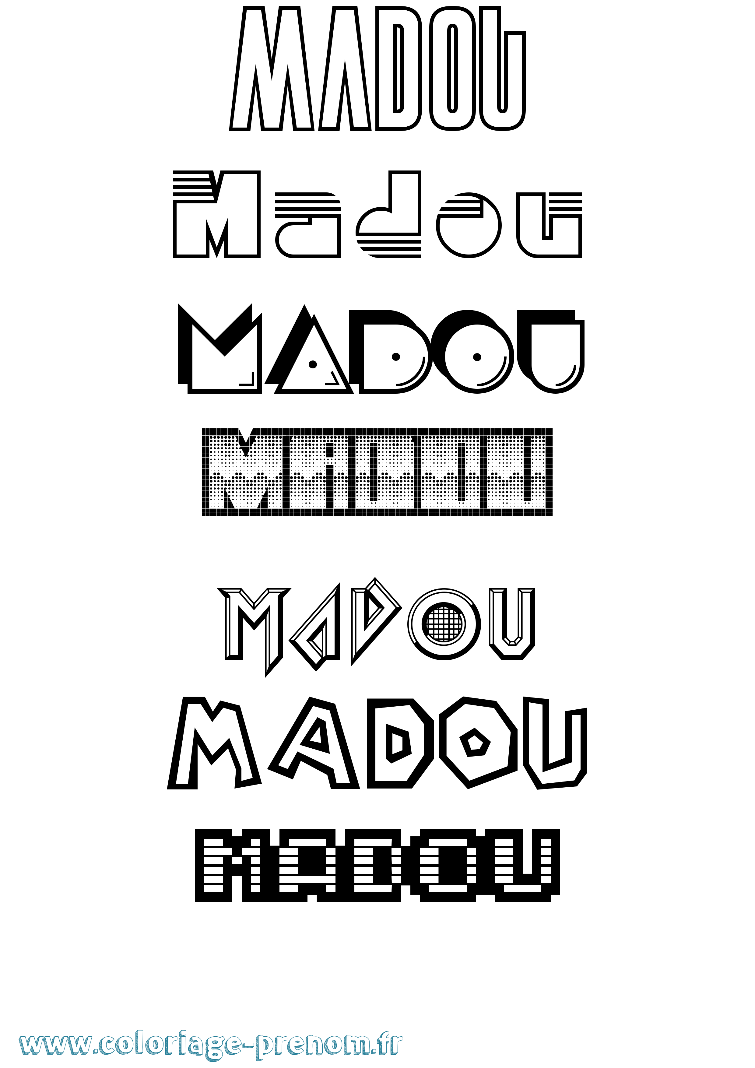 Coloriage prénom Madou Jeux Vidéos