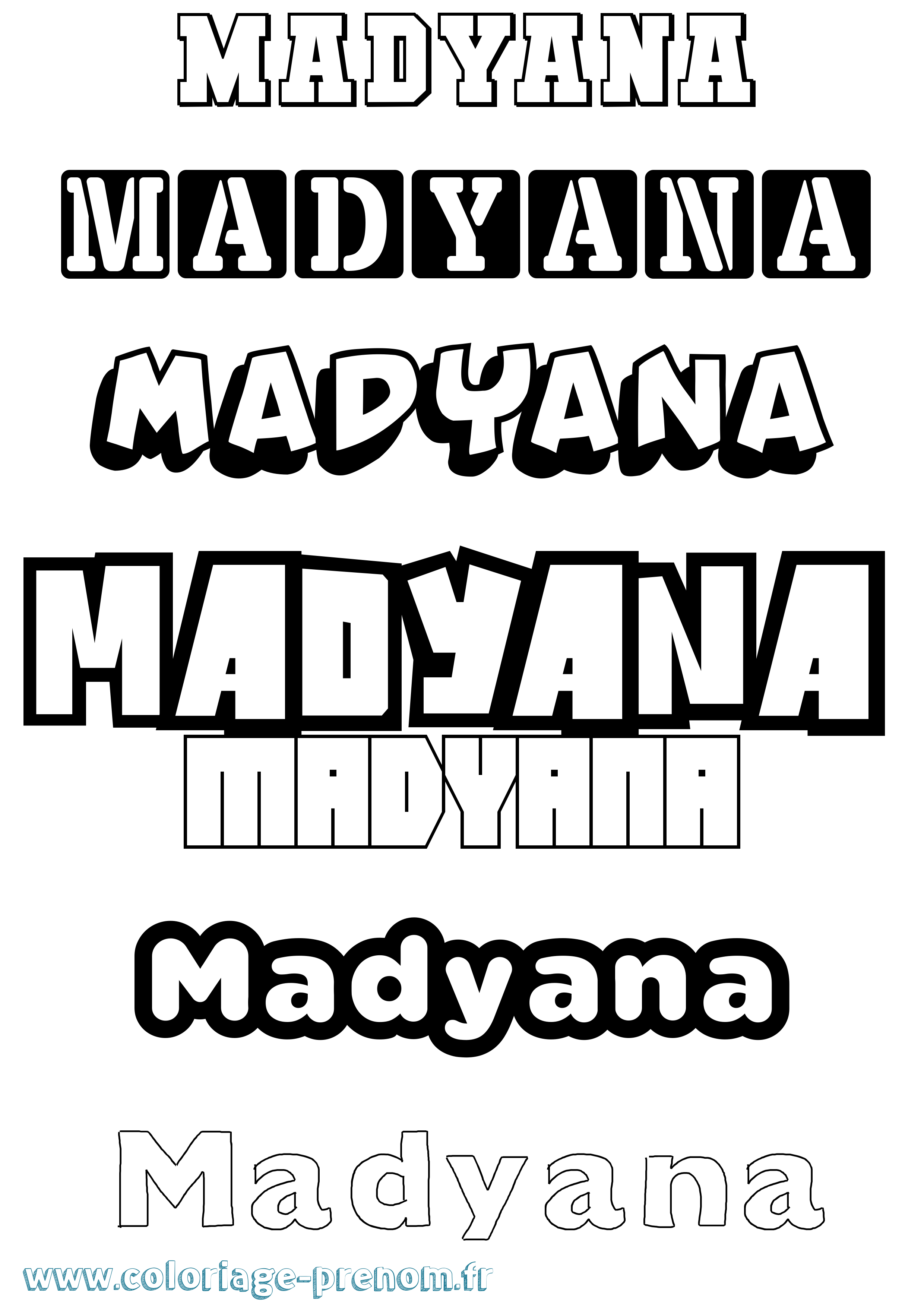 Coloriage Madyana Simple Coloriage prénom Madyana Simple