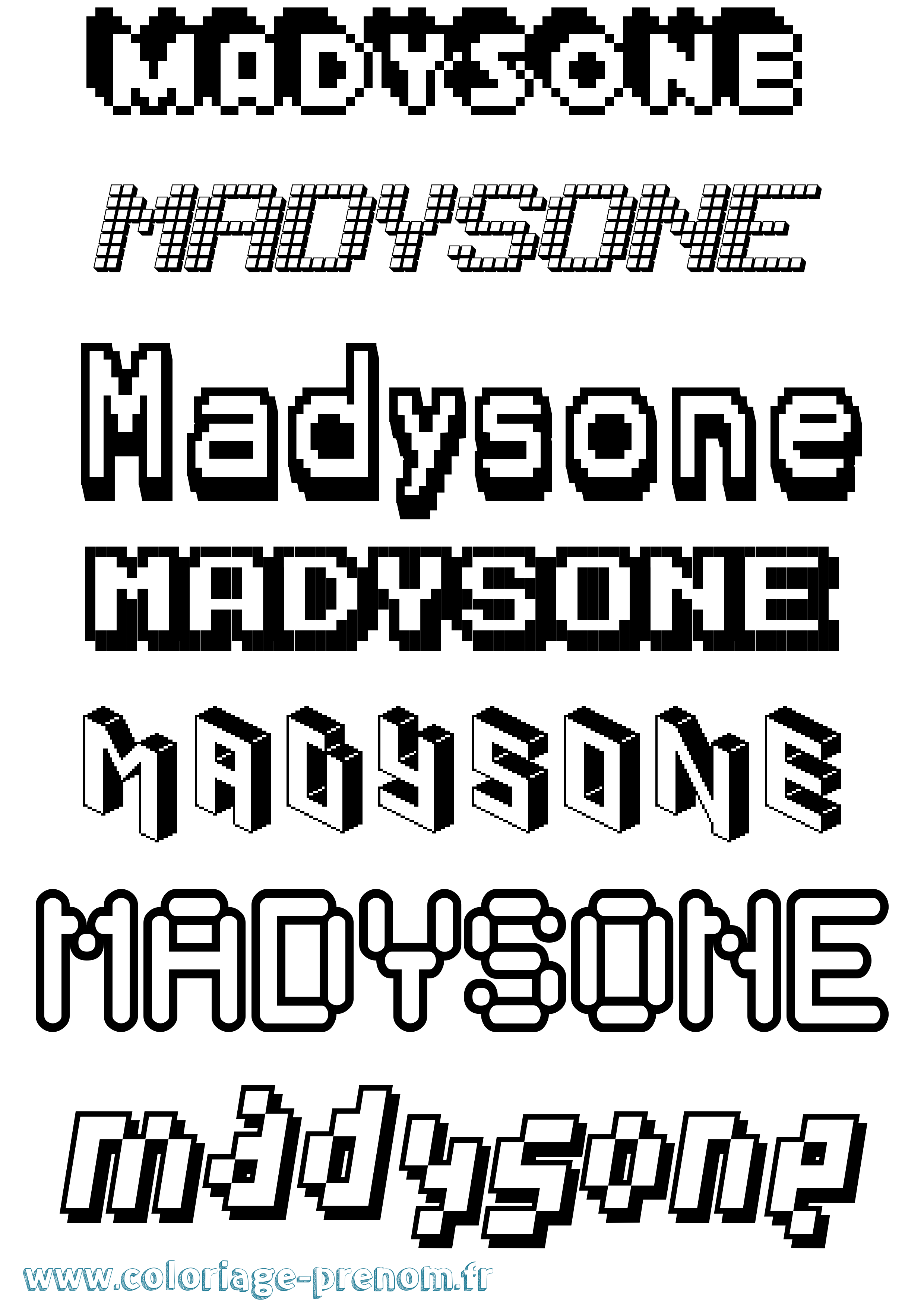 Coloriage Madysone Pixel Coloriage prénom Madysone Pixel