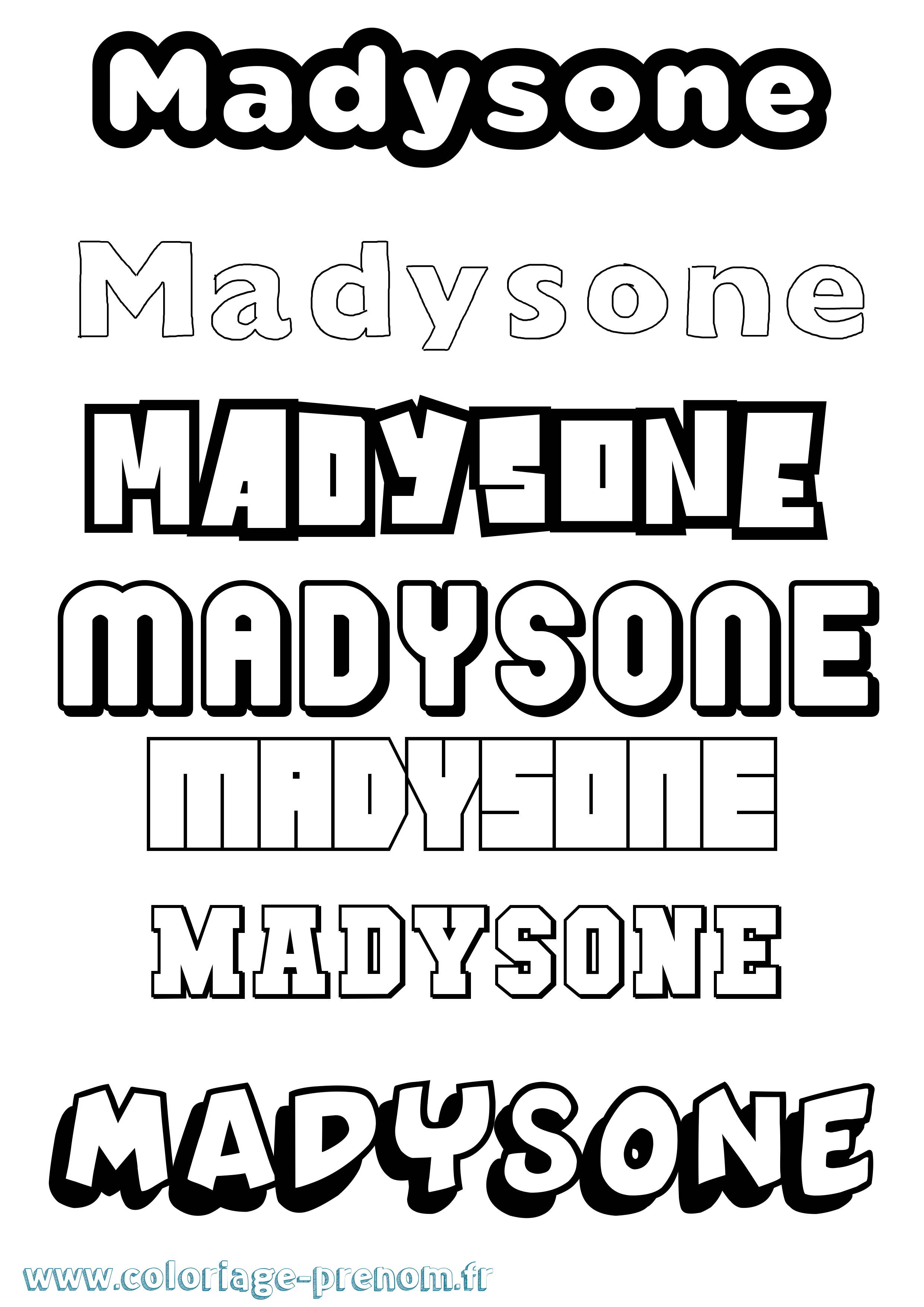 Coloriage Madysone Simple Coloriage prénom Madysone Simple