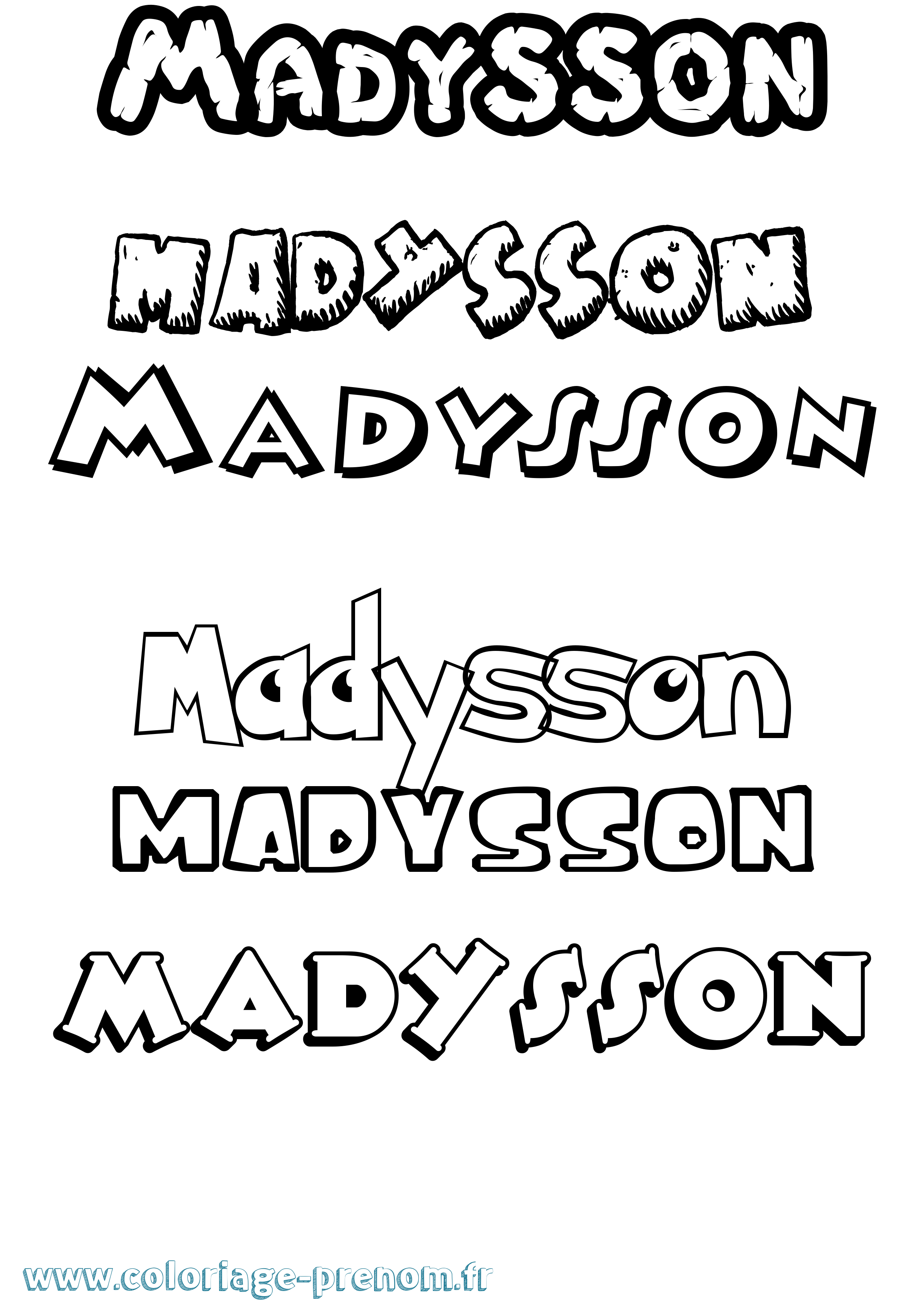Coloriage Madysson Dessin Animé Coloriage prénom Madysson Dessin Animé