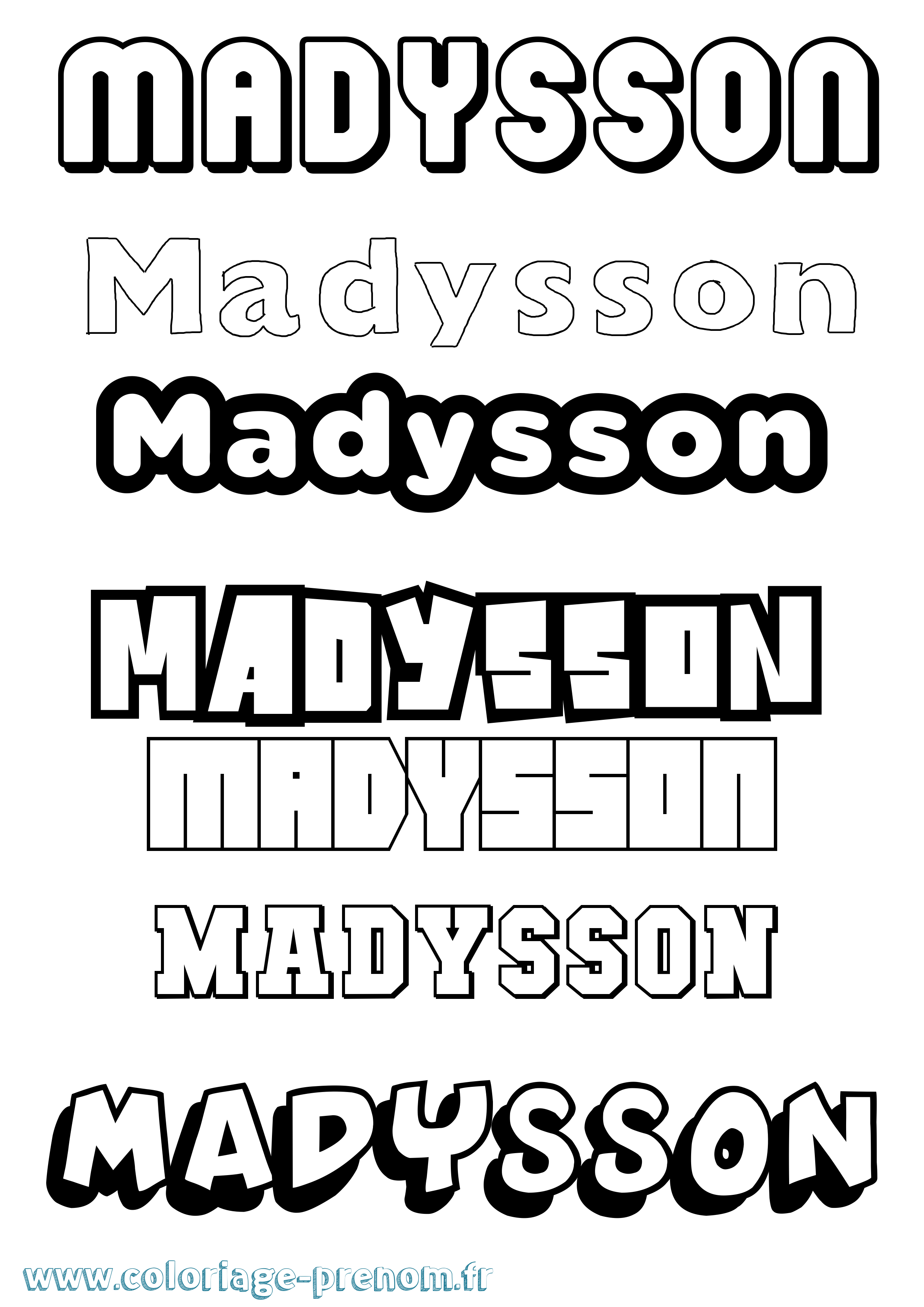 Coloriage Madysson Simple Coloriage prénom Madysson Simple