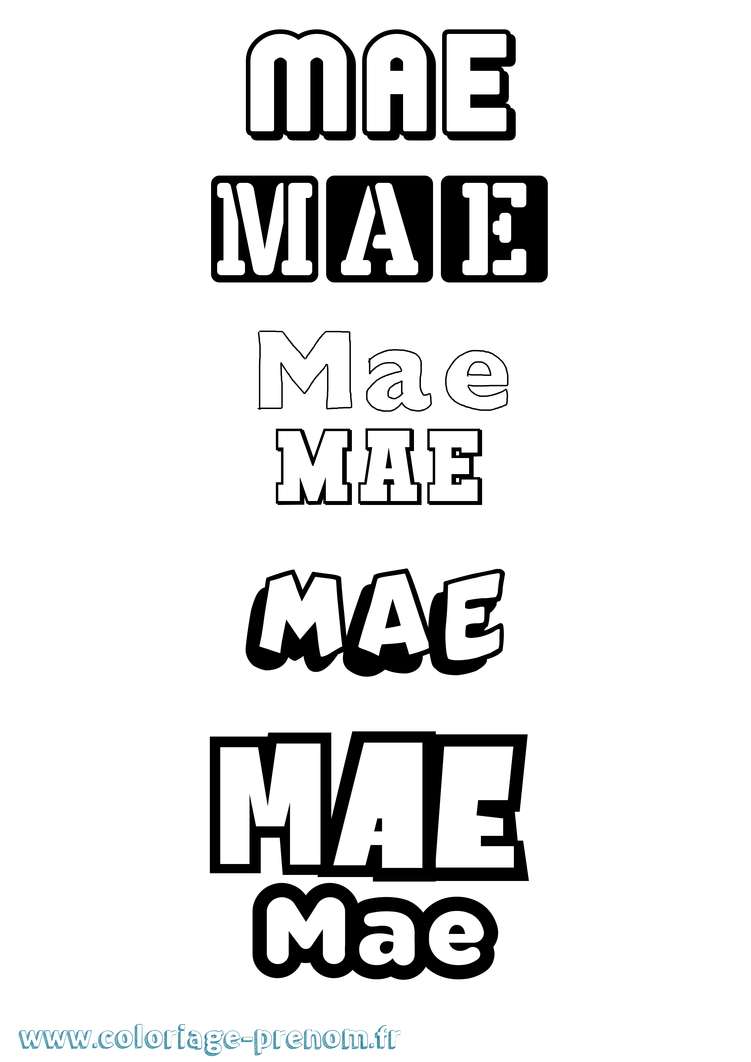 Coloriage prénom Mae Simple