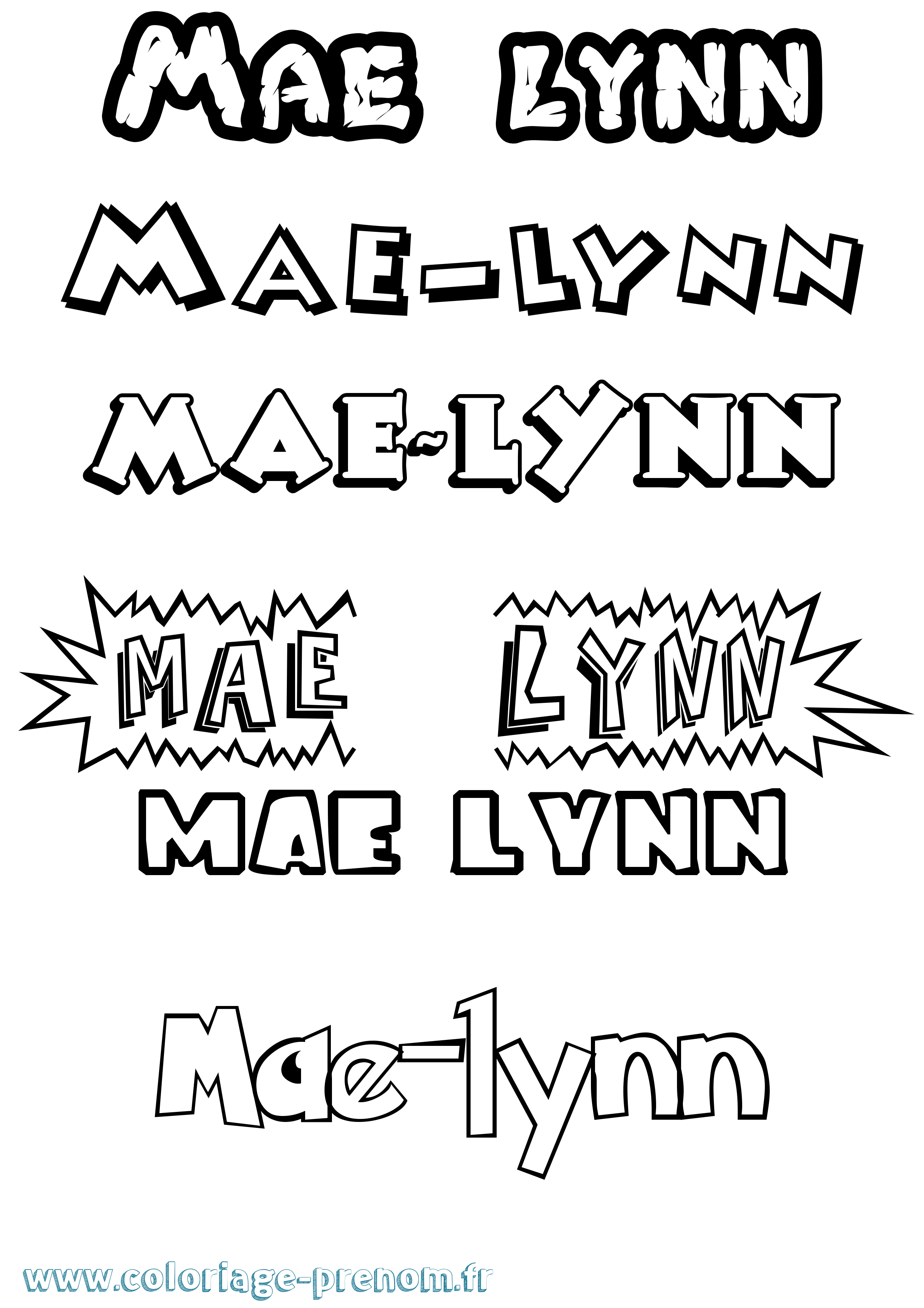 Coloriage Mae-Lynn Dessin Animé Coloriage prénom Mae-Lynn Dessin Animé