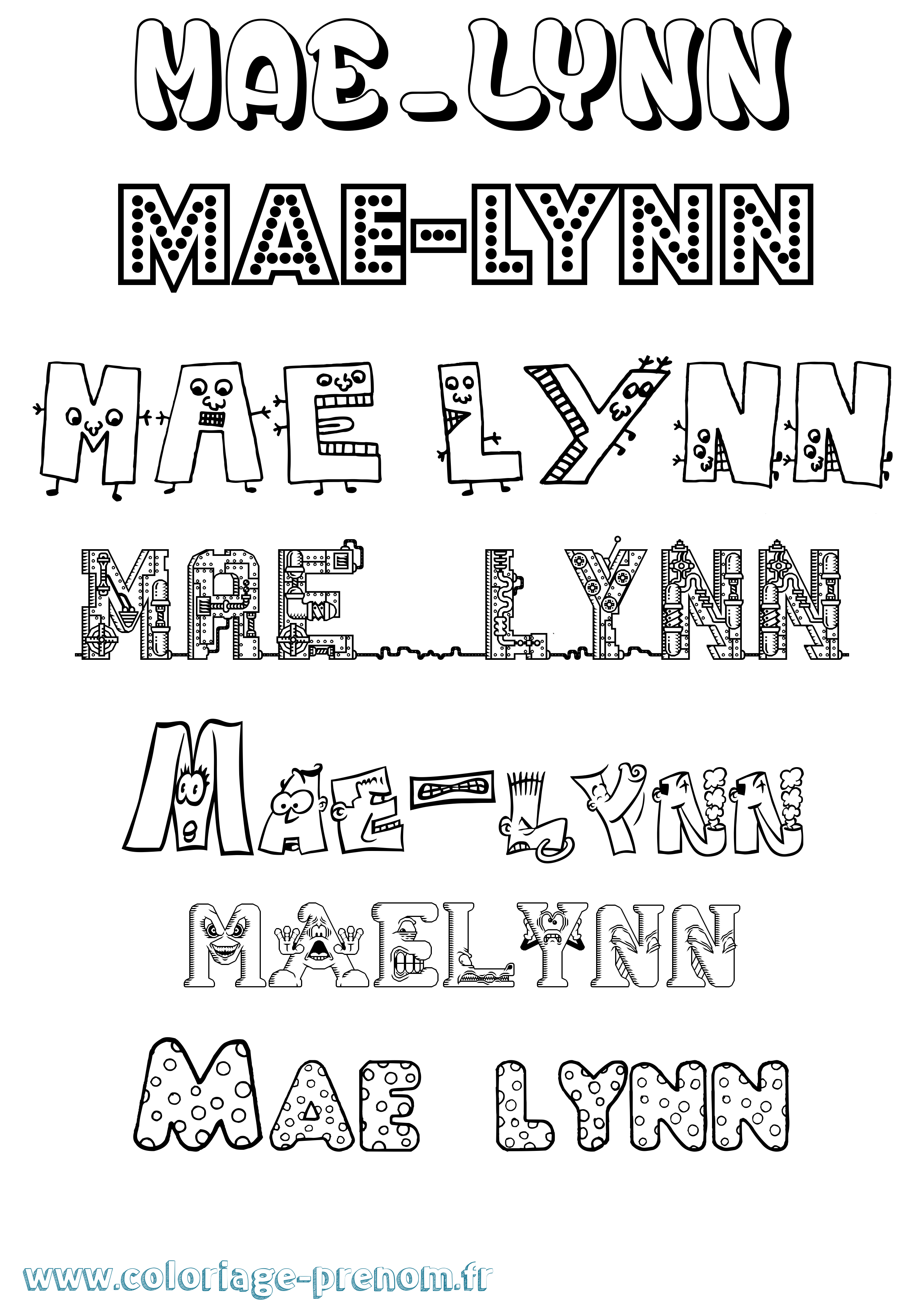 Coloriage Mae-Lynn Fun Coloriage prénom Mae-Lynn Fun