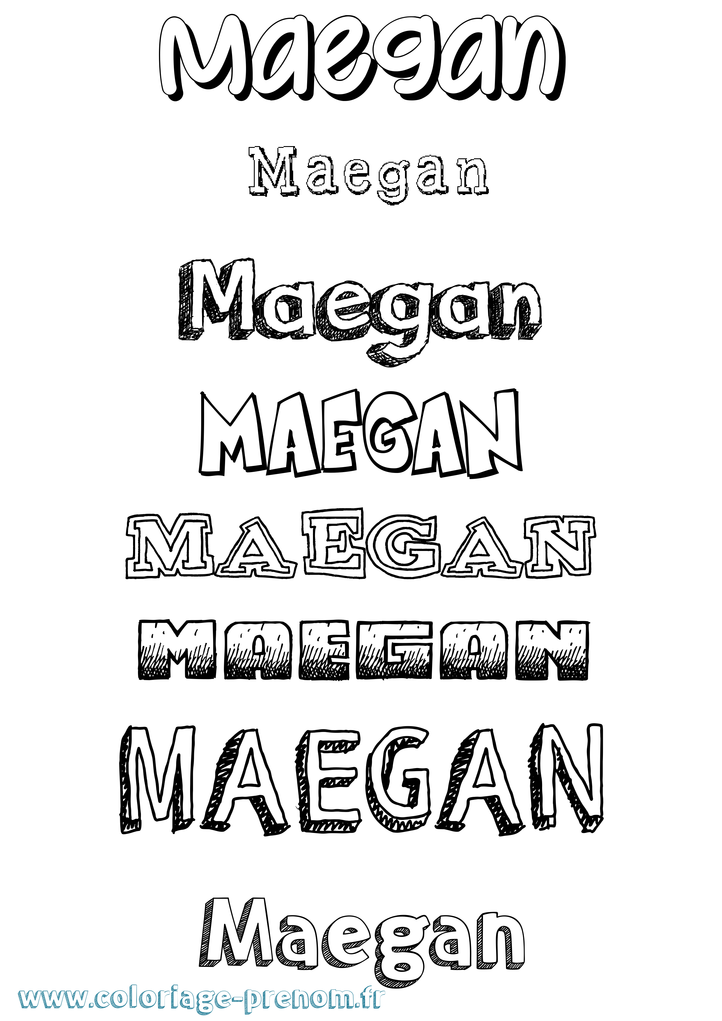 Coloriage prénom Maegan Dessiné