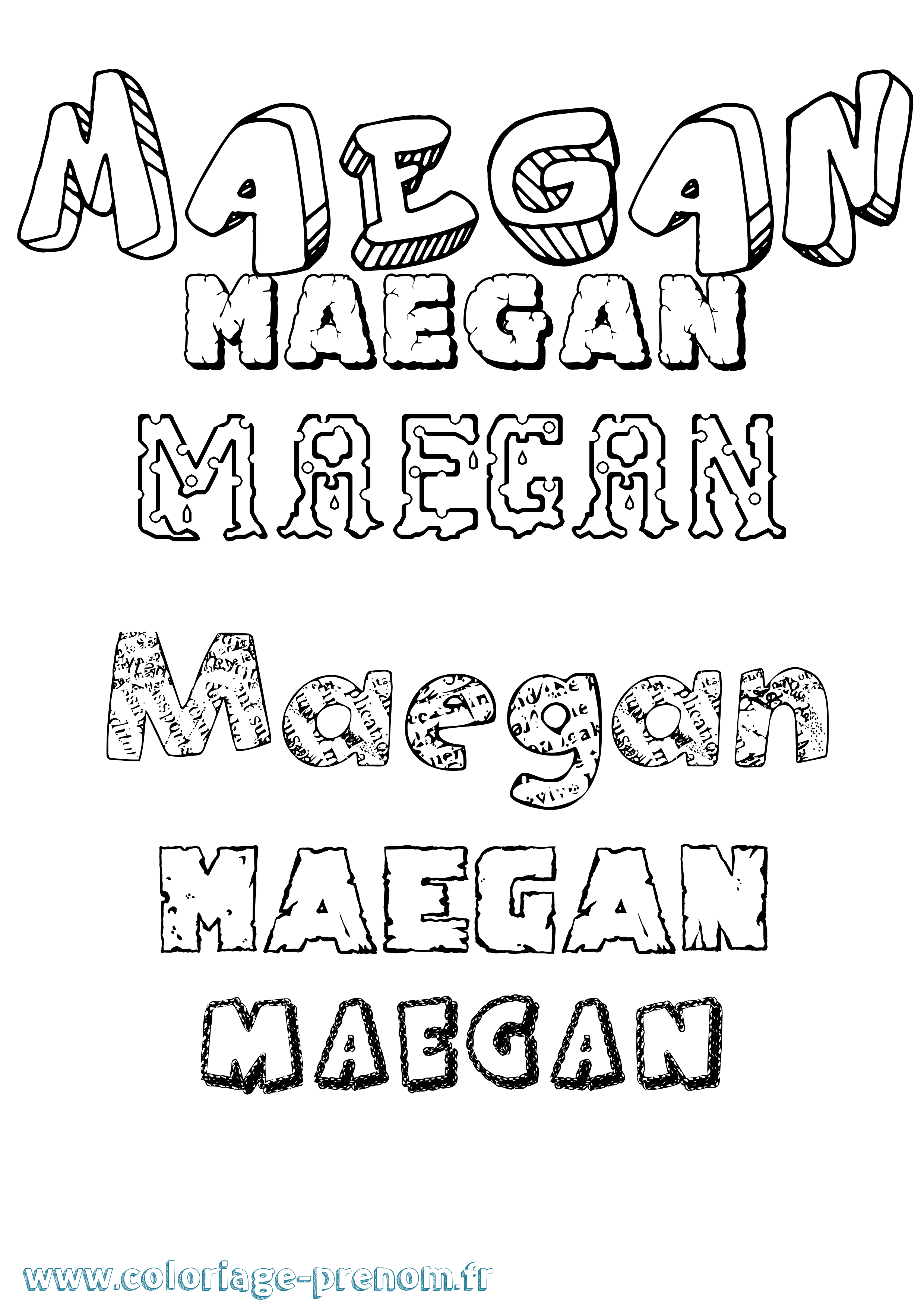 Coloriage prénom Maegan Destructuré