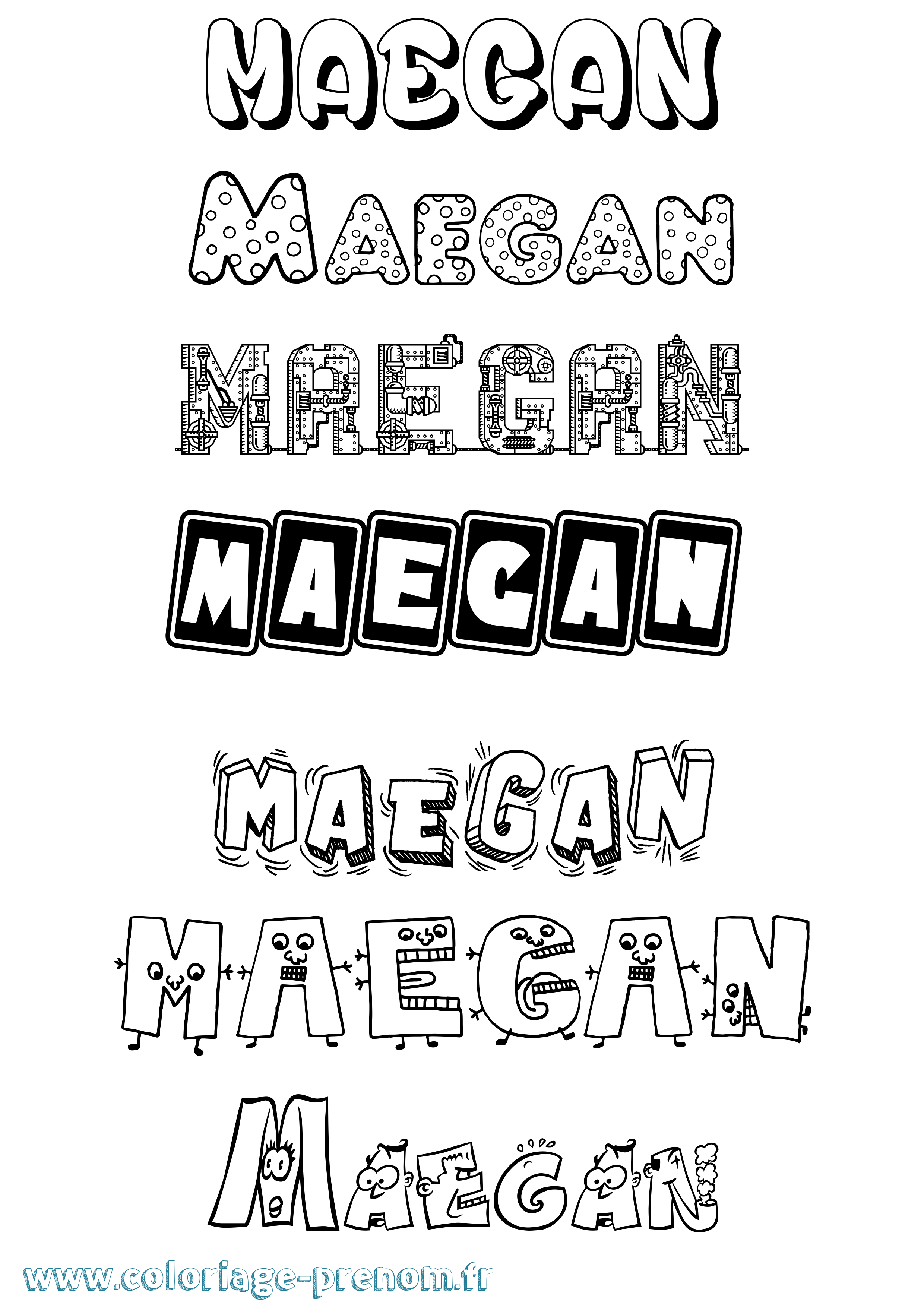 Coloriage prénom Maegan Fun