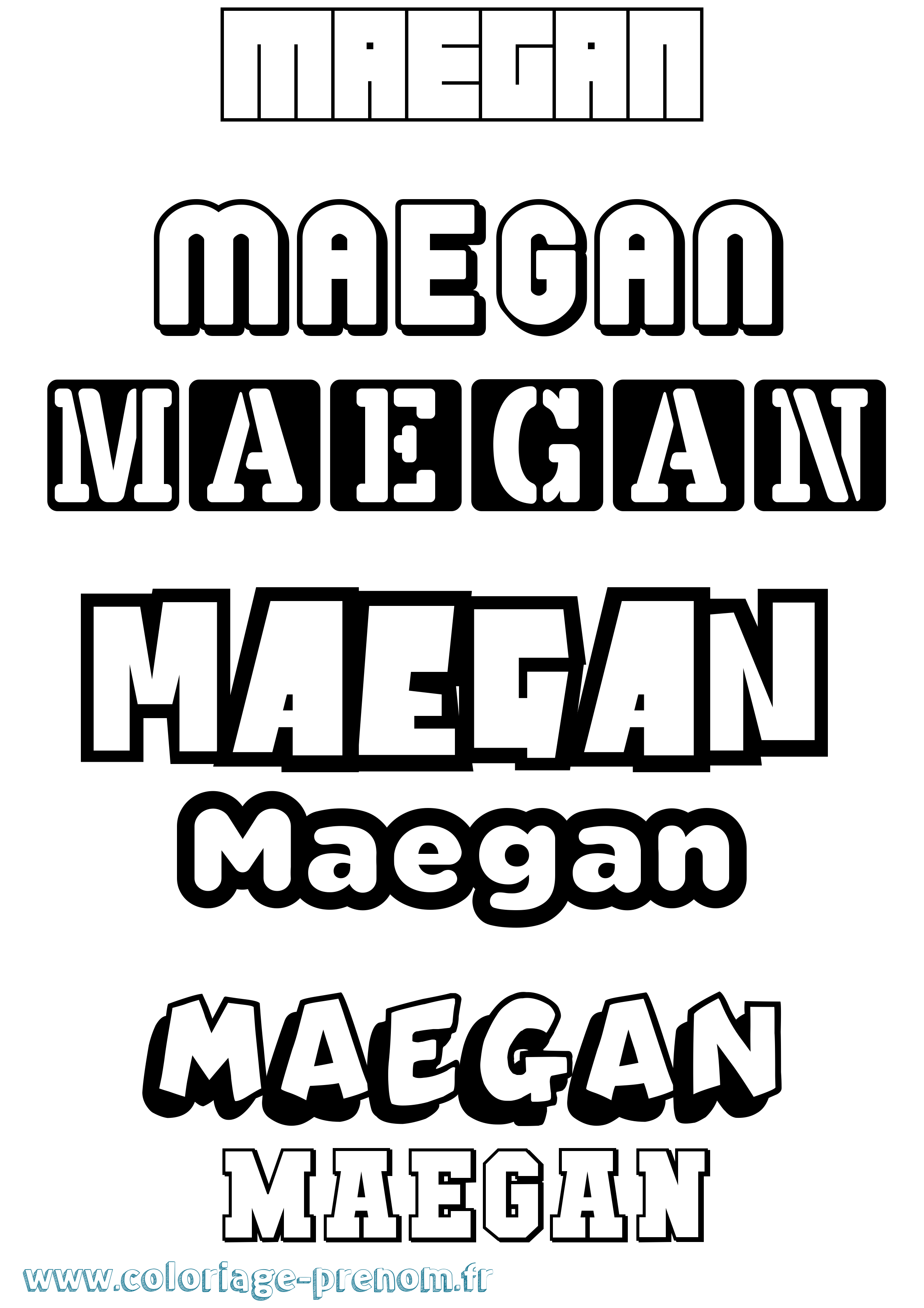 Coloriage prénom Maegan Simple