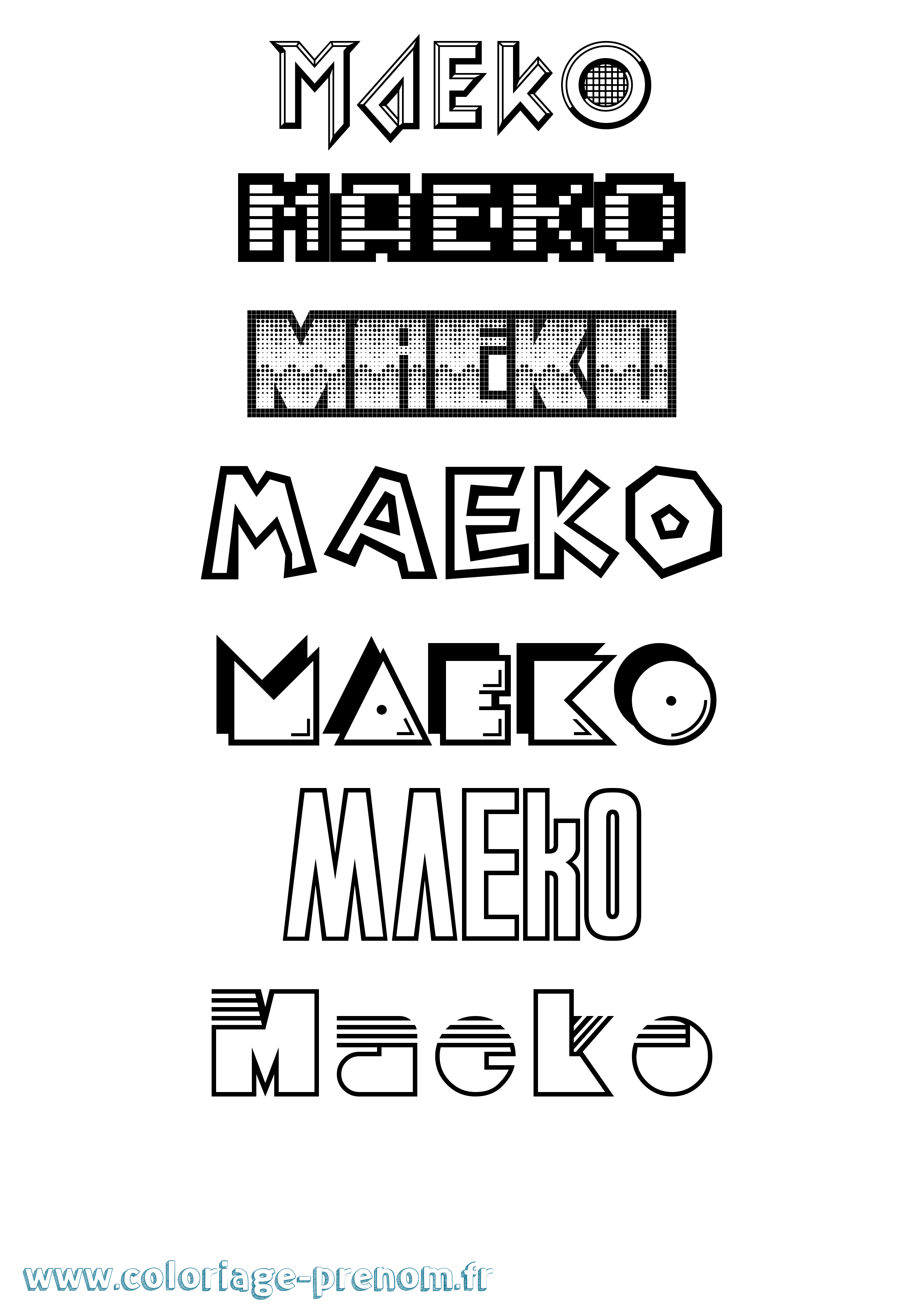 Coloriage Maeko Jeux Vidéos Coloriage prénom Maeko Jeux Vidéos